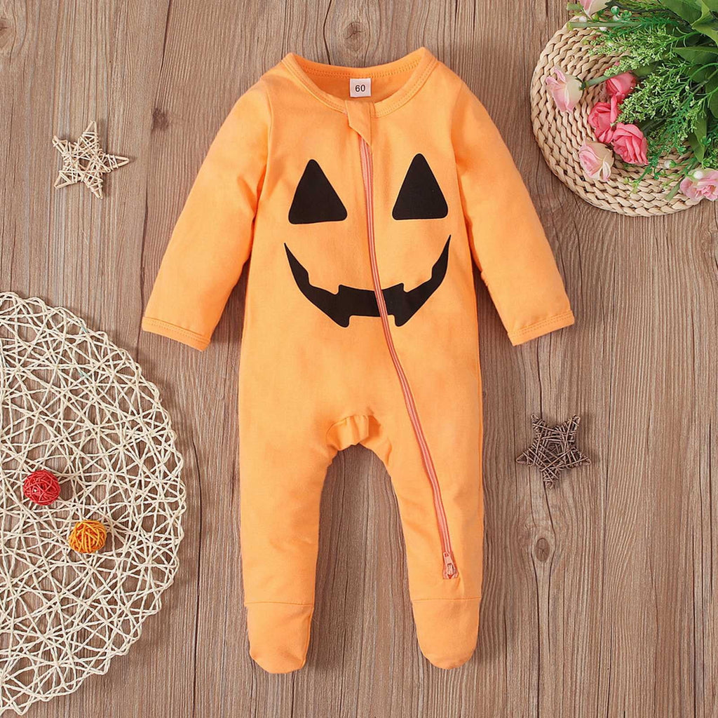 MANHUJI Newborn Outfits Baby Girl Newborn Infant Baby Boys Girls Halloween Romper Outfits Long Sleeve Jumpsuit Outfits Clothes Preemie Baby Boy Clothing Baby Boy Sleepers 0-3 Months (Yellow,60)