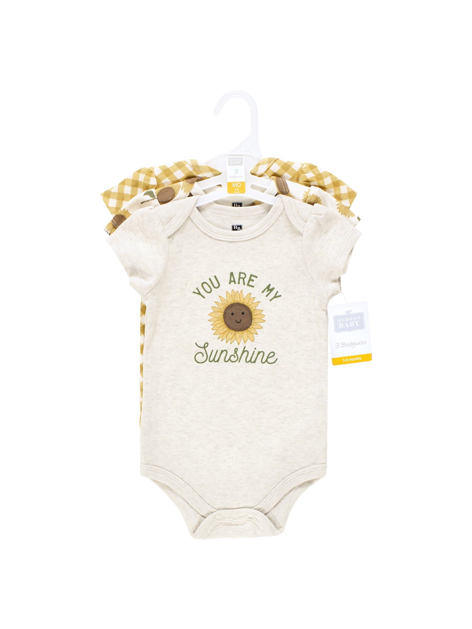 Hudson Baby Bodysuits, 3-Pack, Newborn-18 Months