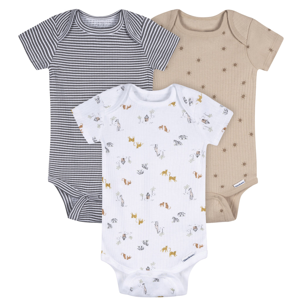 Gerber Baby Neutral 5-Piece Bodysuits & Pants Set Safari , Sizes (Newborn - 9 Months)