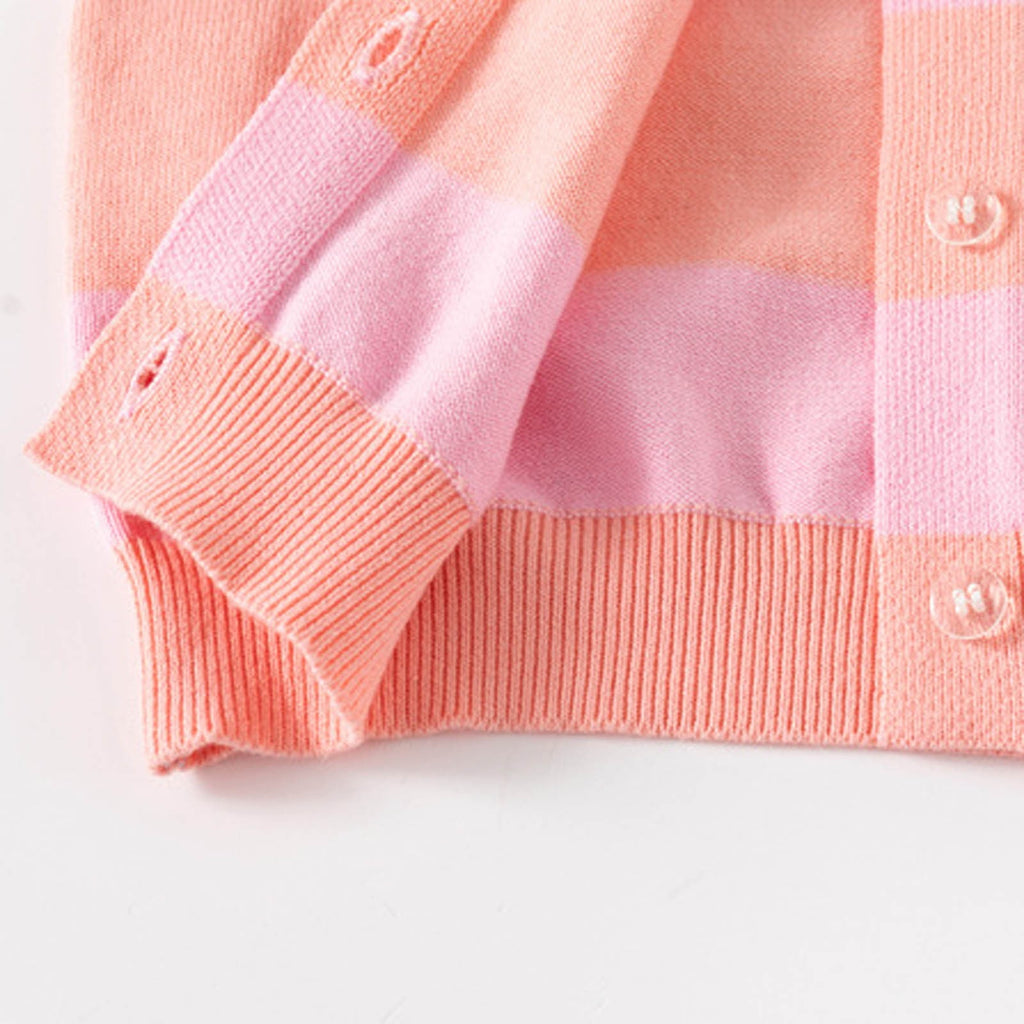 Ahdbta Toddler Girls Cardigan Sweaters Button Down Long Sleeve Knitted Tops Casual Crewneck Cute Printed Sweater Tops