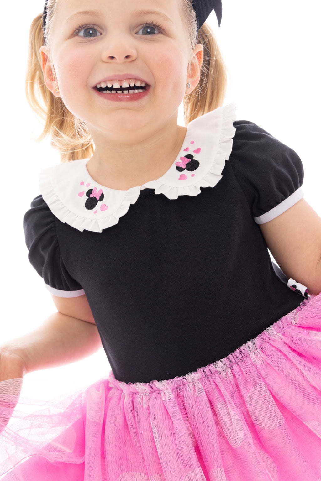 Minnie Mouse Toddler Girls Cosplay Tutu Dress with Puff Sleeves, Sizes 12M-5T