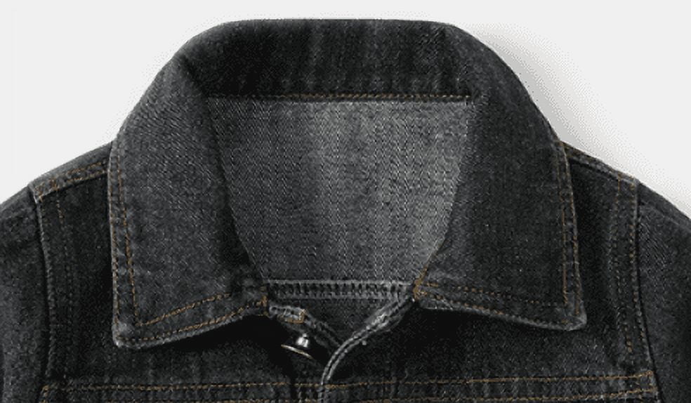 ameIAEA Toddler Kids Button Down Denim Jacket Long Sleeve Collared Fall Casual Jean Coat for Boys Girls