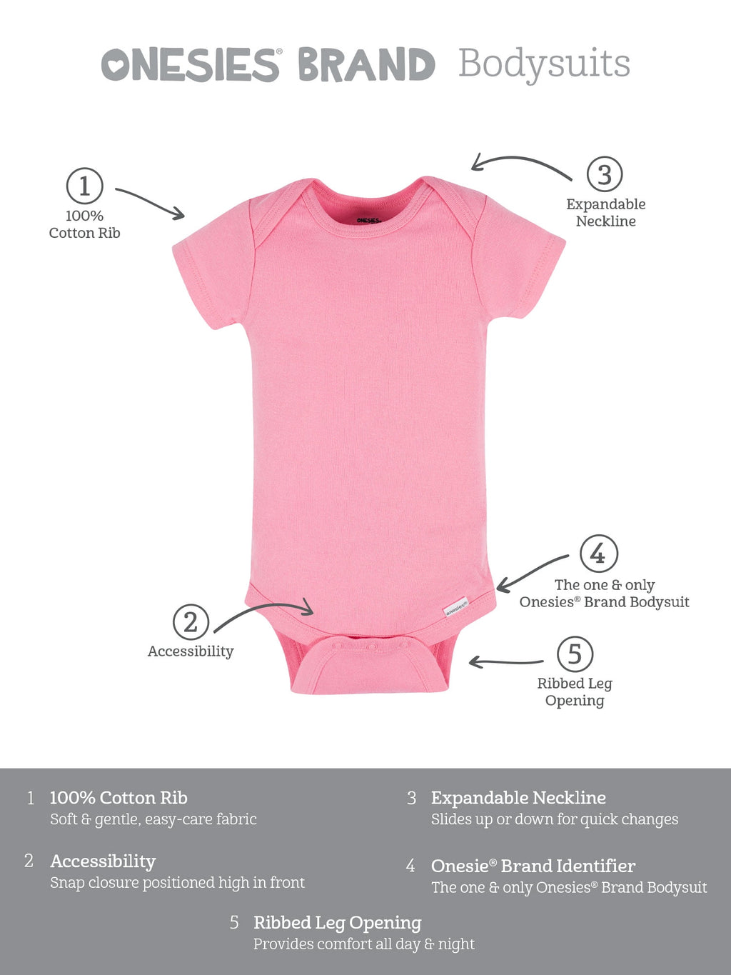 Onesies Brand Baby Girl Bodysuits, 8-Pack, Sizes Newborn - 12 Months