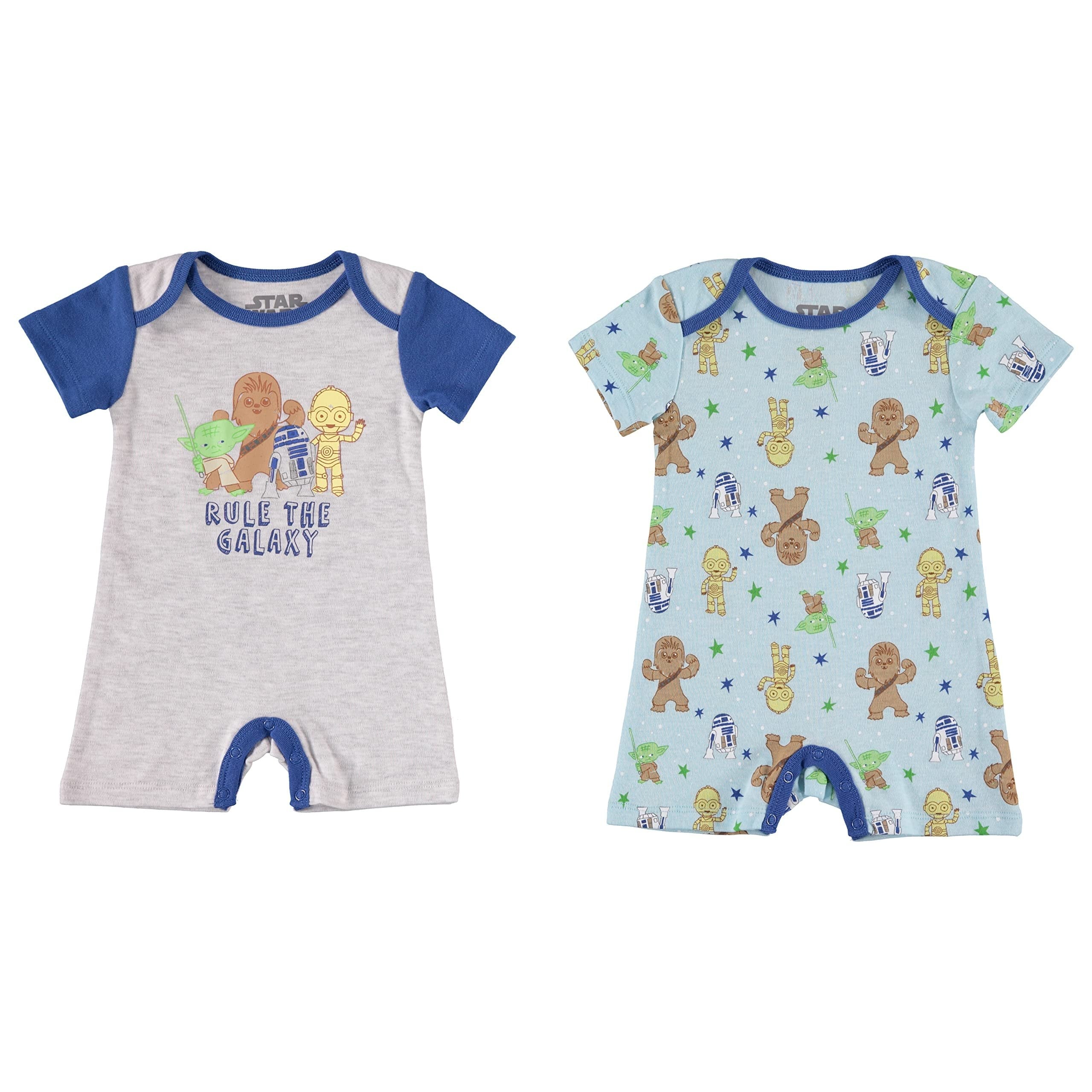 Star Wars Boys Infant 2-Pack Rompers, Size 0-9 Months