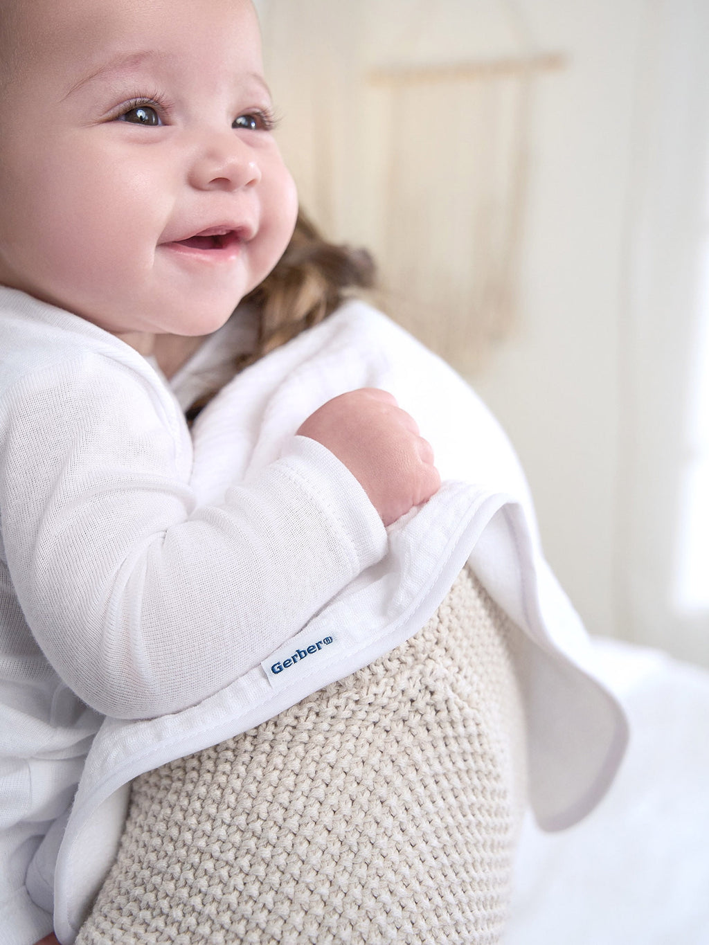 Gerber Gender Neutral Leisure White Long Sleeve Cotton Bodysuit, 3-Pack, Sizes Preemie - 24 Months