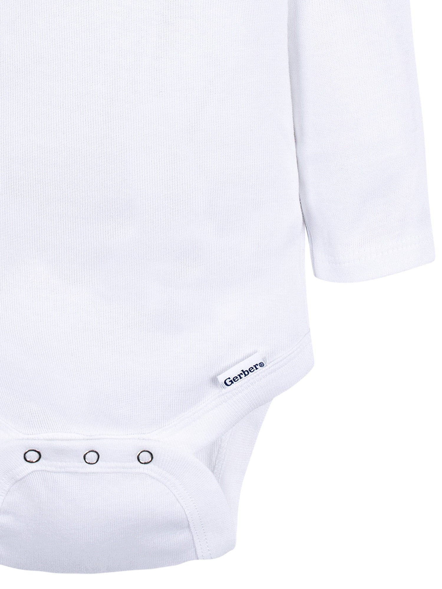 Gerber Gender Neutral Leisure White Long Sleeve Cotton Bodysuit, 3-Pack, Sizes Preemie - 24 Months