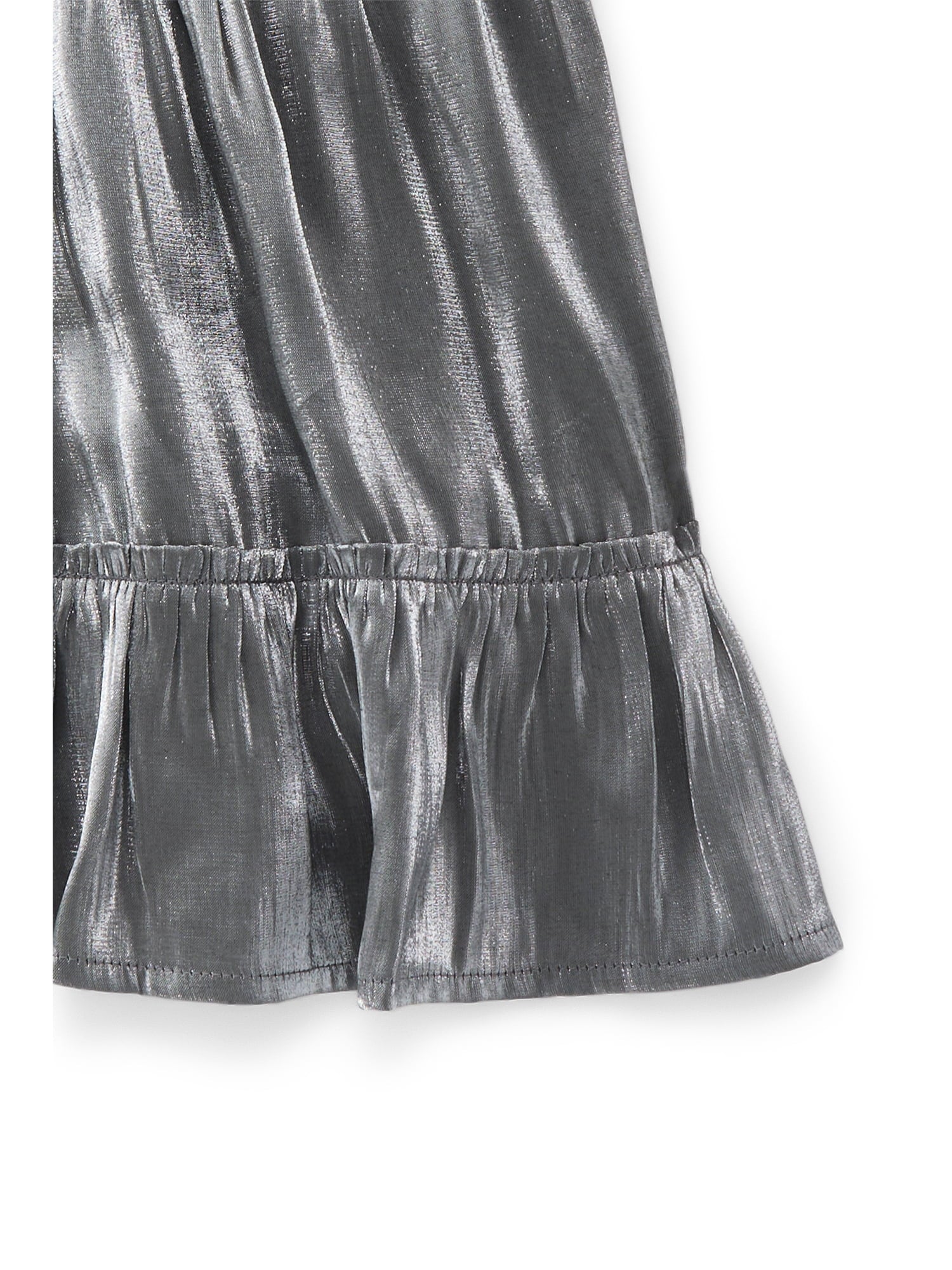 Wonder Nation Toddler Girls' Metallic Accent Party Dress with Flutter Sleeves, Sizes 12M- 5T