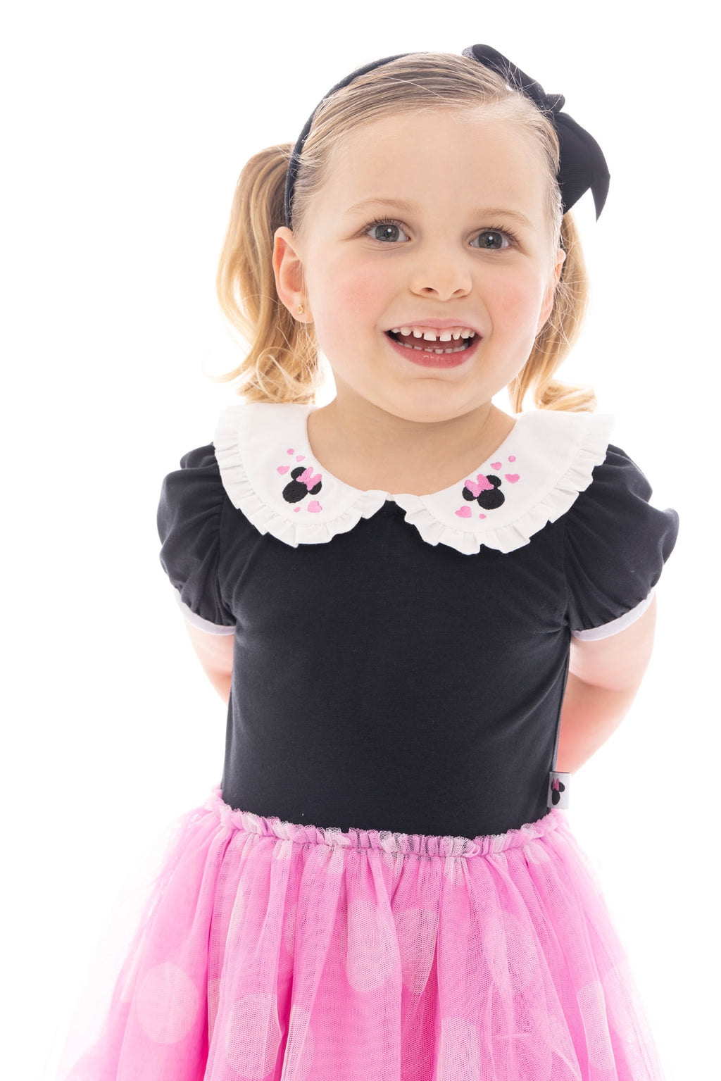 Minnie Mouse Toddler Girls Cosplay Tutu Dress with Puff Sleeves, Sizes 12M-5T