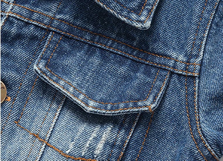 ameIAEA Toddler Kids Button Down Denim Jacket Long Sleeve Collared Fall Casual Jean Coat for Boys Girls