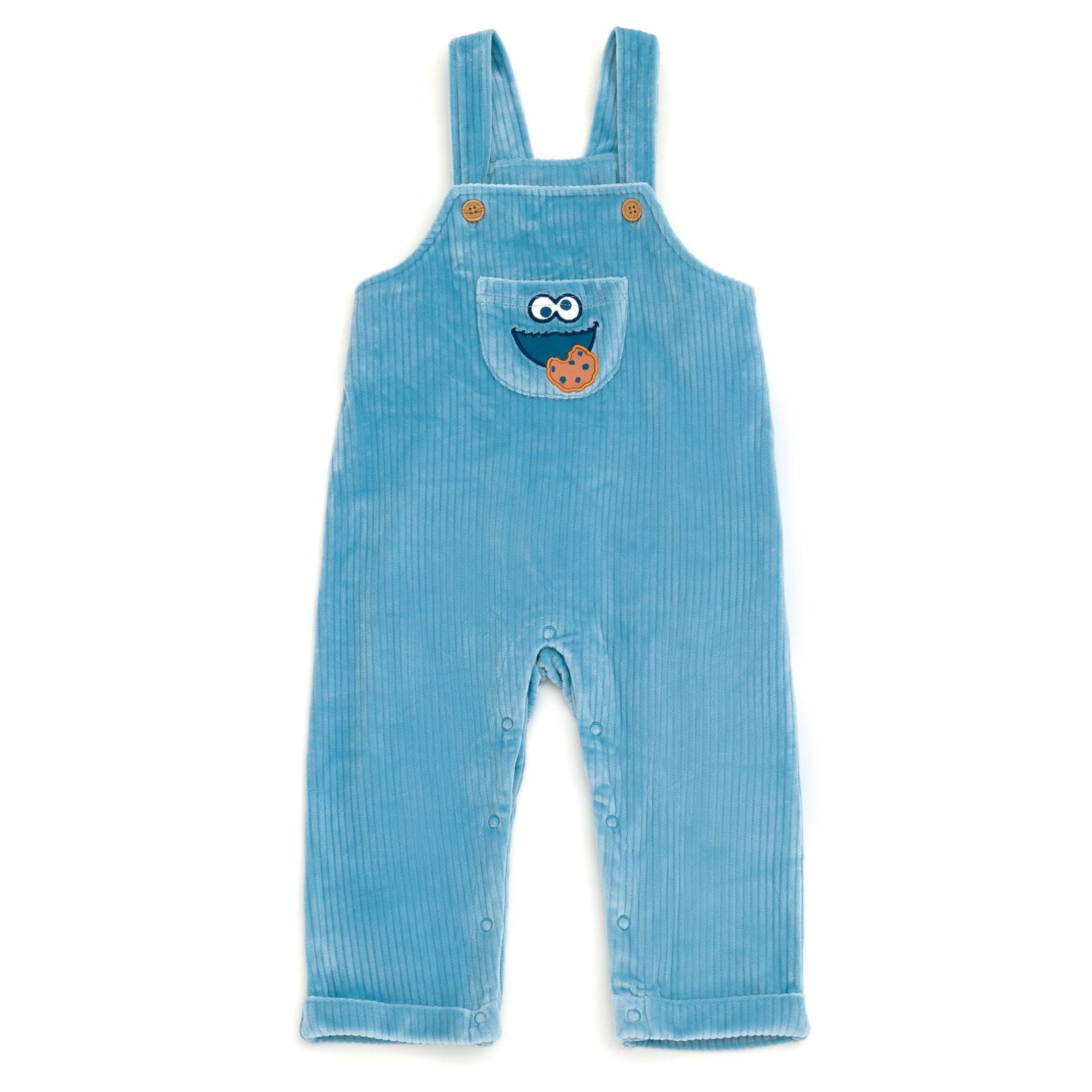 Sesame Street Cookie Monster Corduroy Ribbed Overall and T-Shirt Outfit Set Newborn to Infant