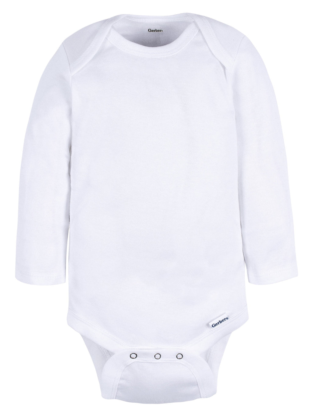Gerber Gender Neutral Leisure White Long Sleeve Cotton Bodysuit, 3-Pack, Sizes Preemie - 24 Months