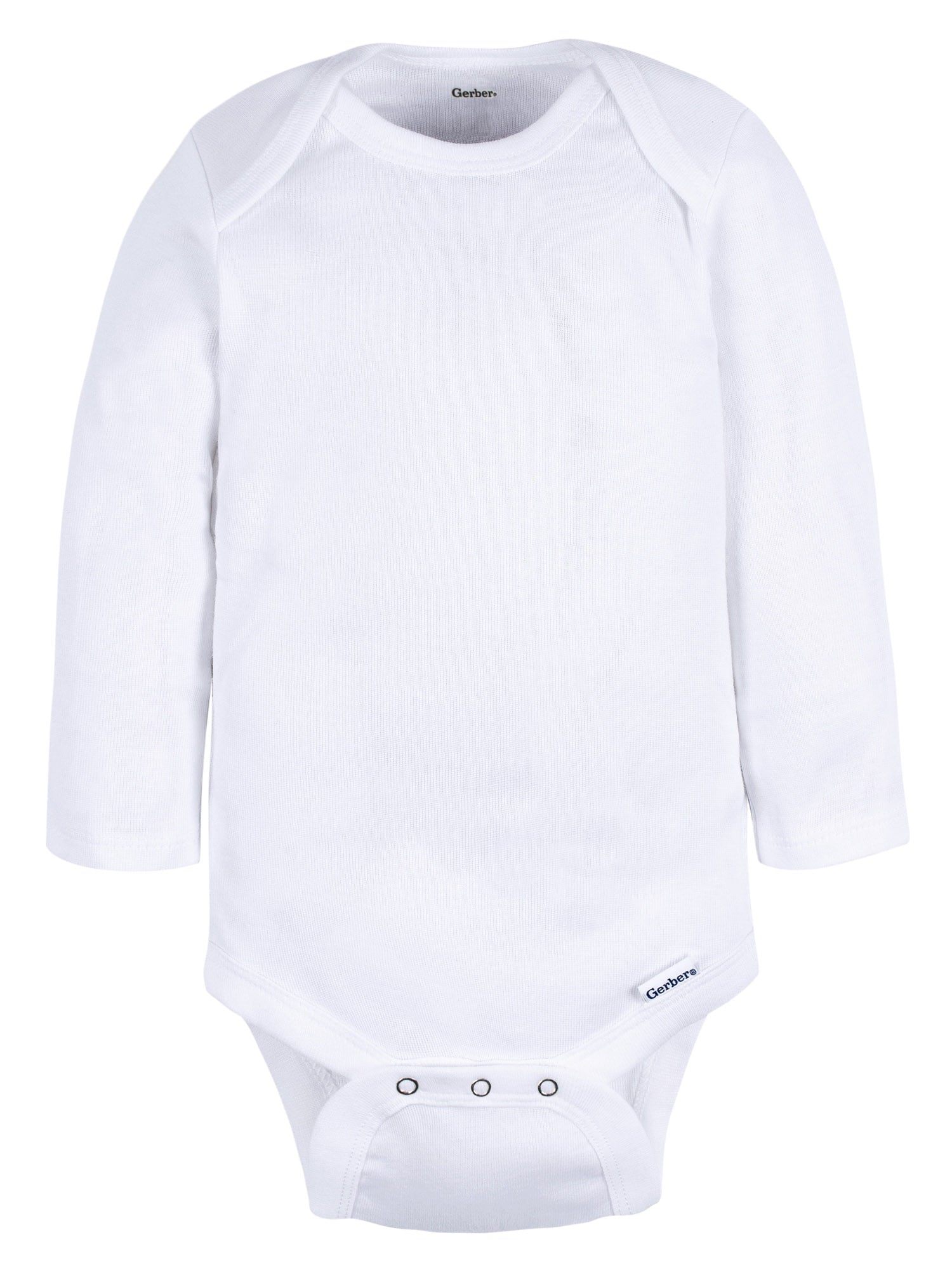 Gerber Gender Neutral Leisure White Long Sleeve Cotton Bodysuit, 3-Pack, Sizes Preemie - 24 Months