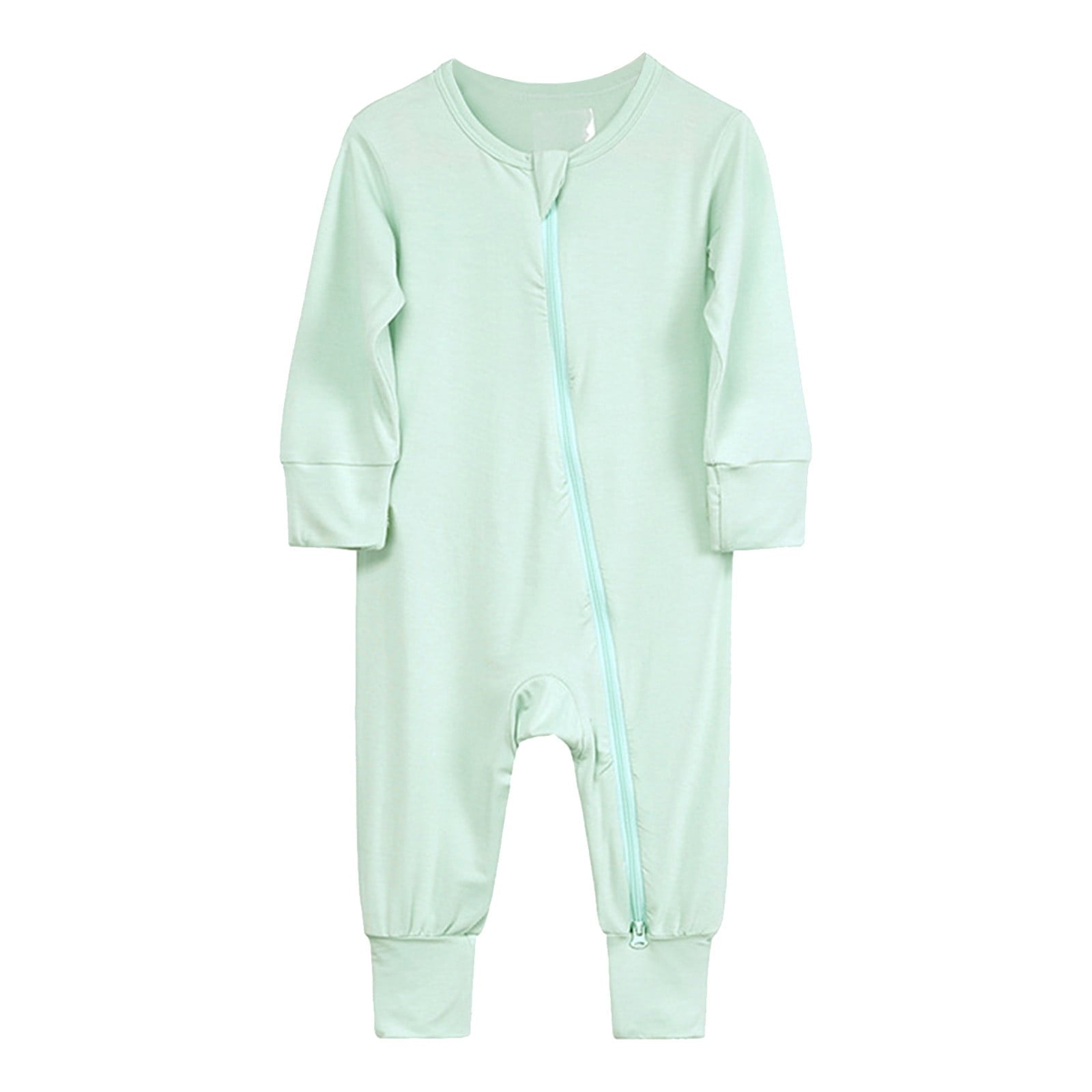 BJUTIR Baby Boy Bodysuits Baby Cotton Rompers Footless Pajamas Zipper Long Sleeve Sleeper Jumpsuit For 6-12 Months