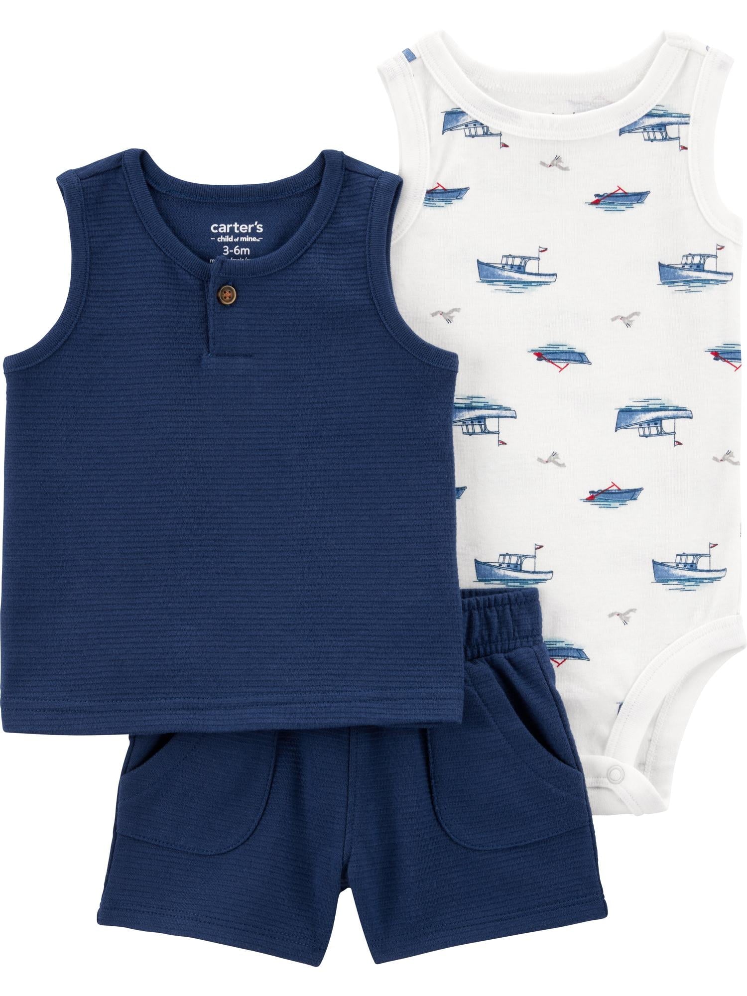 Carter's Child of Mine Baby Boy Outfit Set, 3-Piece, Sizes 0/3-24 Months