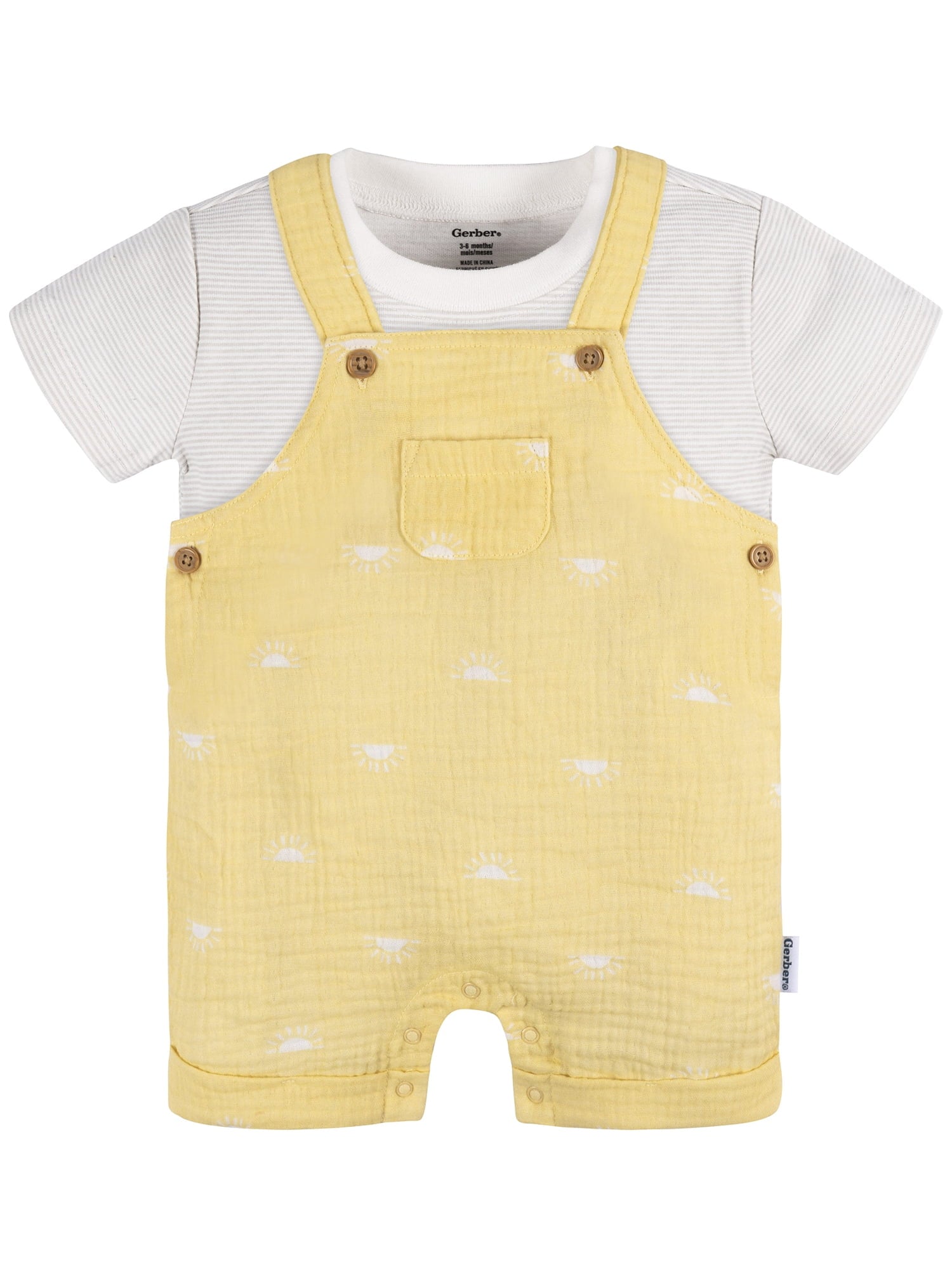 Gerber Baby Neutral T-Shirt and Romper Outfit Set, 2-Piece, Sizes Newborn - 24 Months