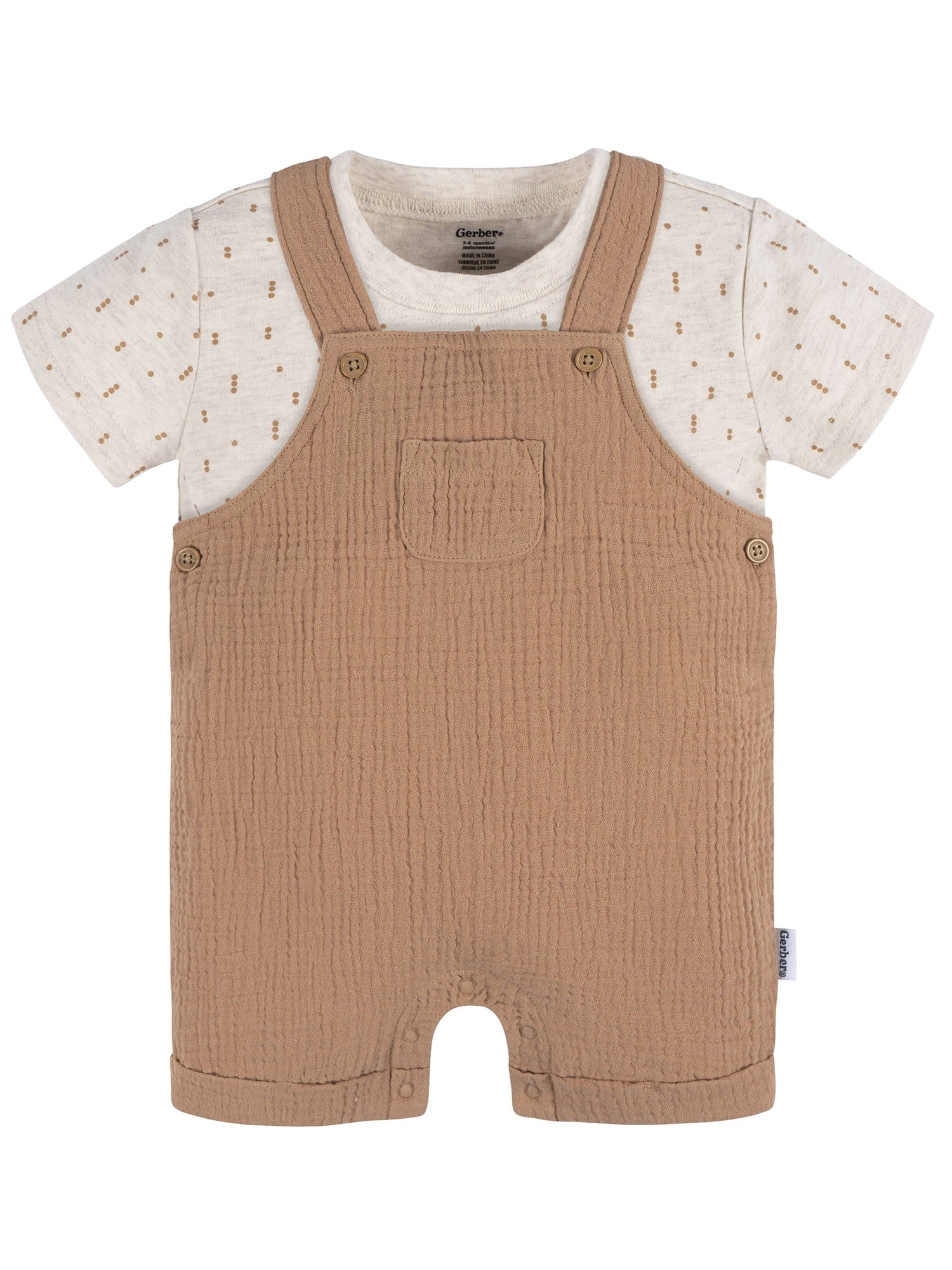 Gerber Baby Neutral T-Shirt and Romper Outfit Set, 2-Piece, Sizes Newborn - 24 Months