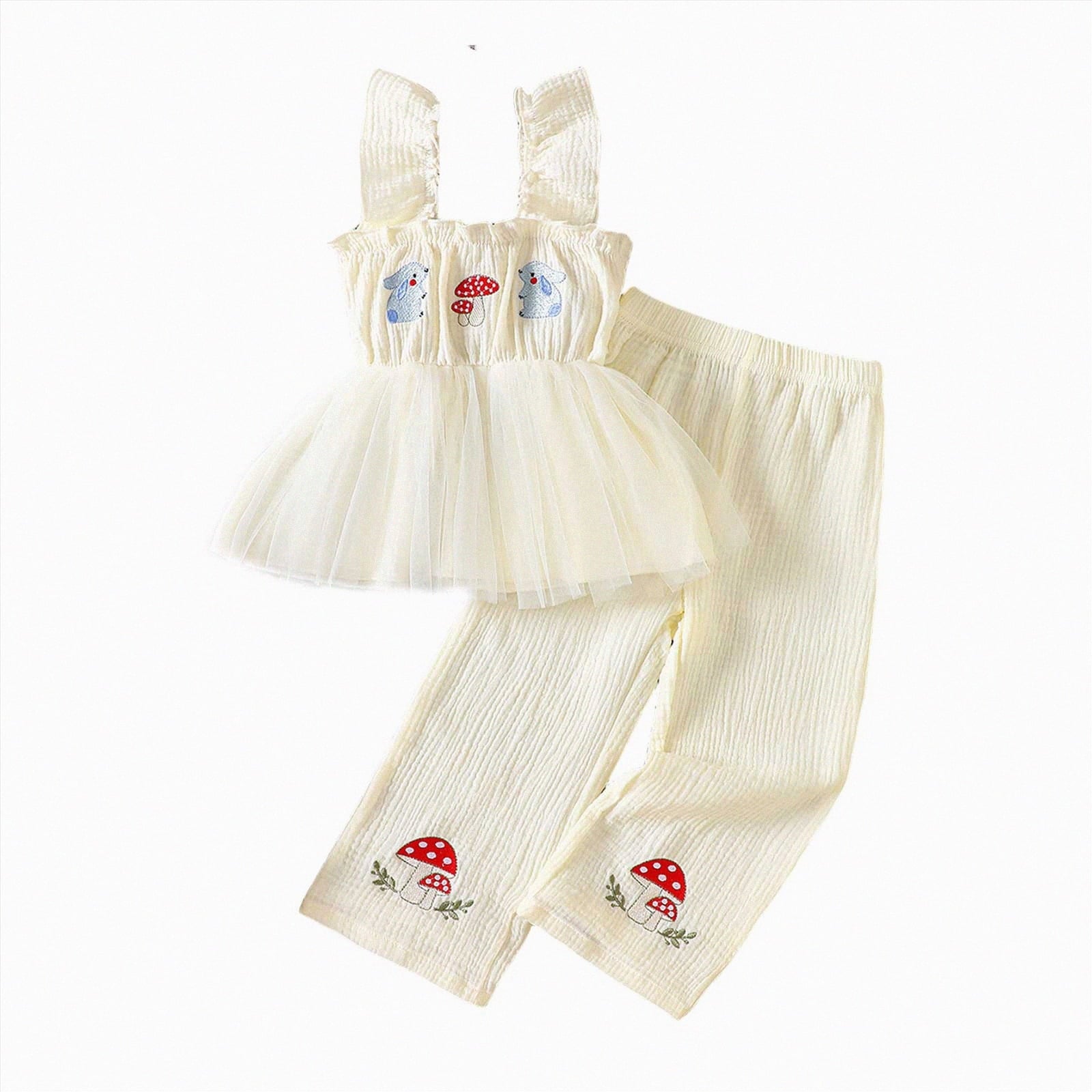 Gvdentm Preemie Newborn Clothes 3Months Infant Romper Fall Winter Outfits Gifts for Girls Cute Bell Bottoms Pant Sets(White,0-3 Months)