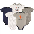 Hudson Baby Short Sleeve Bodysuits, 5-Pack, Newborn- 24 Months