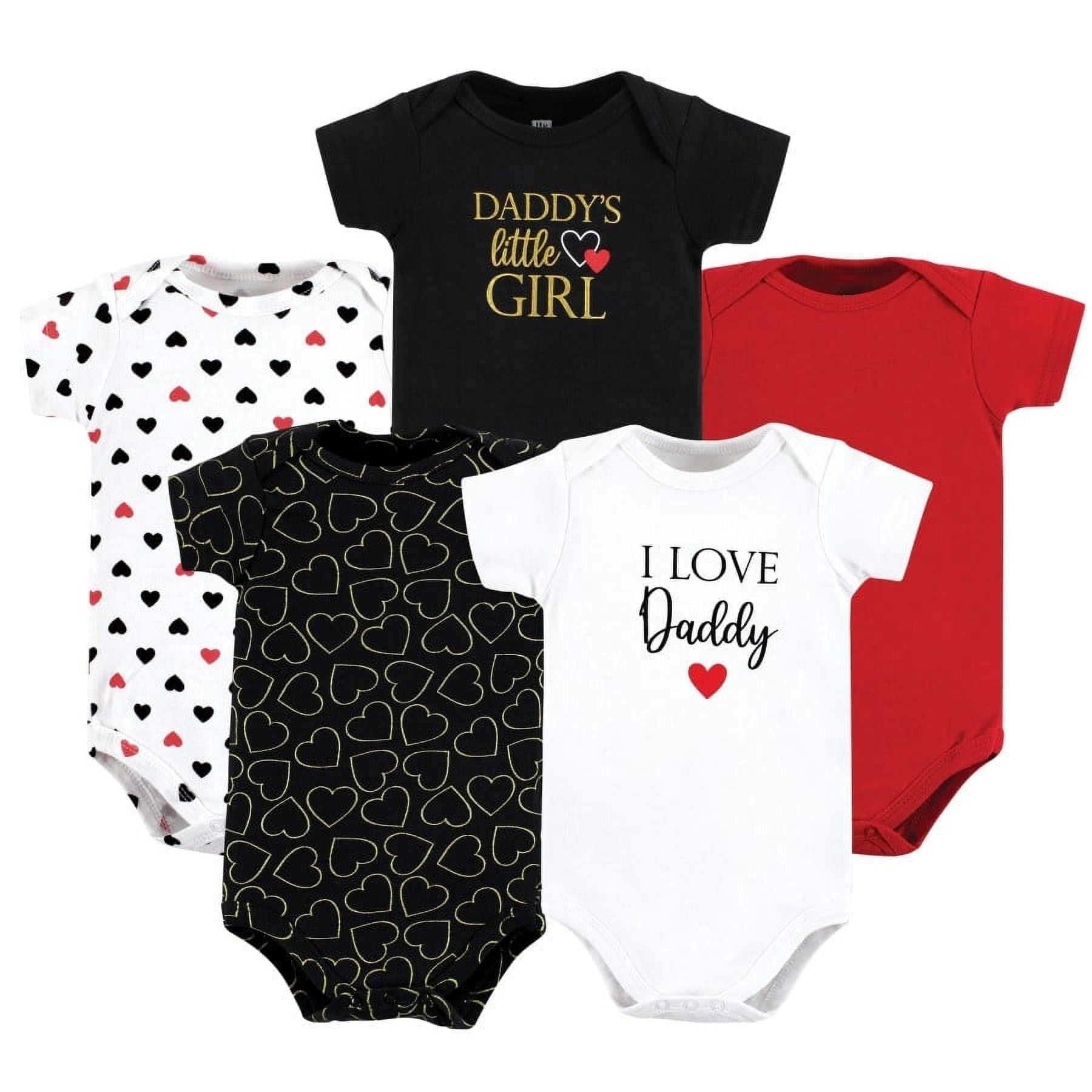 Hudson Baby Short Sleeve Bodysuits, 5-Pack, Newborn- 24 Months