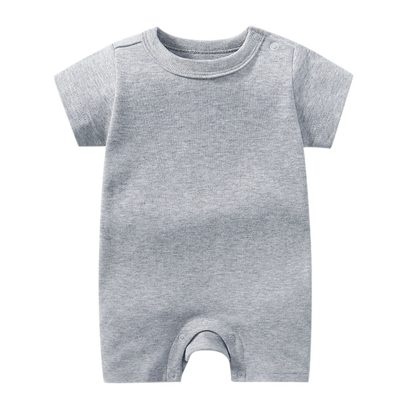 JUMESG Boy Baby Clothes Baby Cute design Bodysuit Short Sleeve One-Piece Baby Clothes for Boys 0 3 6 9 12 18 24 Months,Grey 3-6 Months