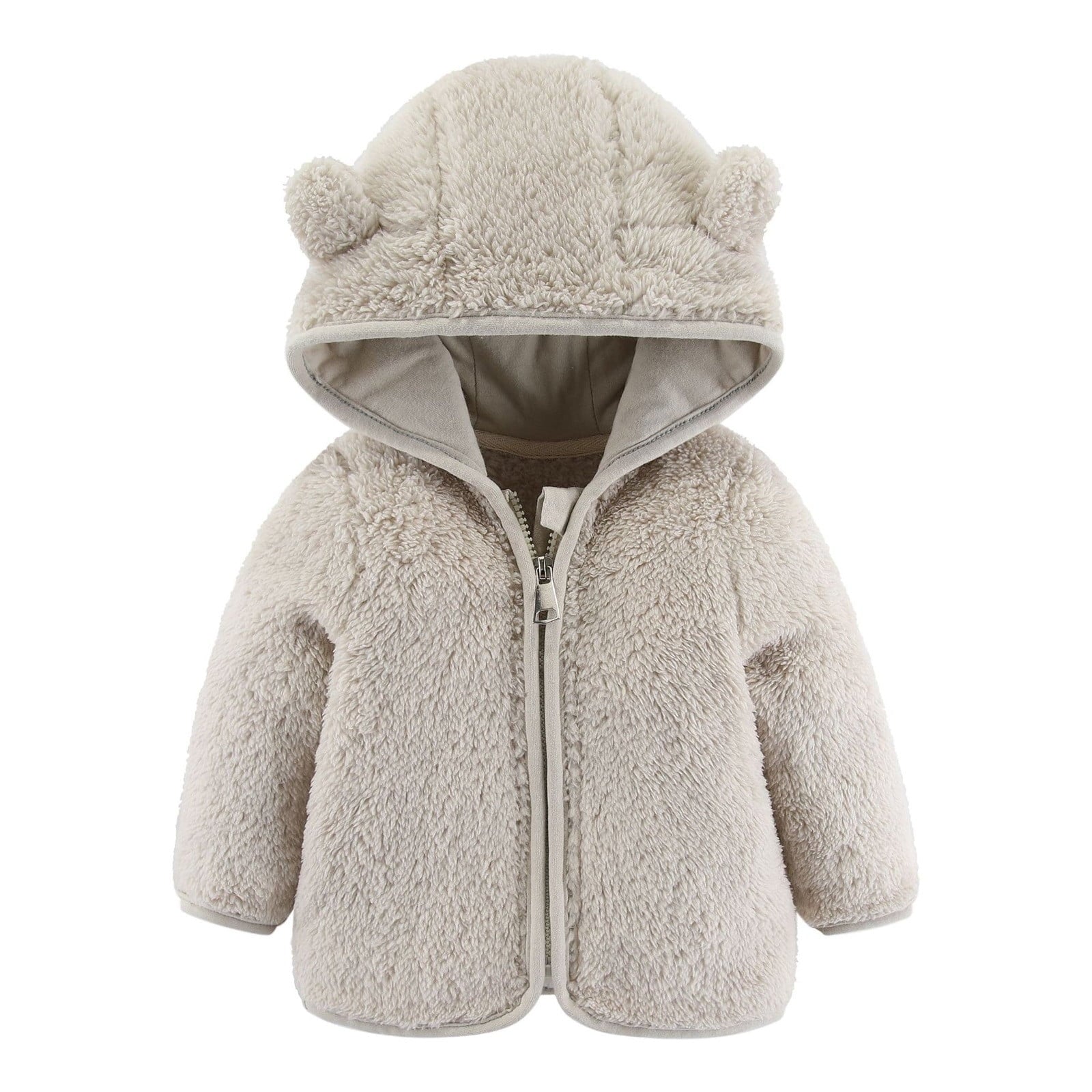 Jackets For Boy Baby Bear Ears Hooded Outerwear Zipper Warm Winter Coat (6 Months-12 Months)