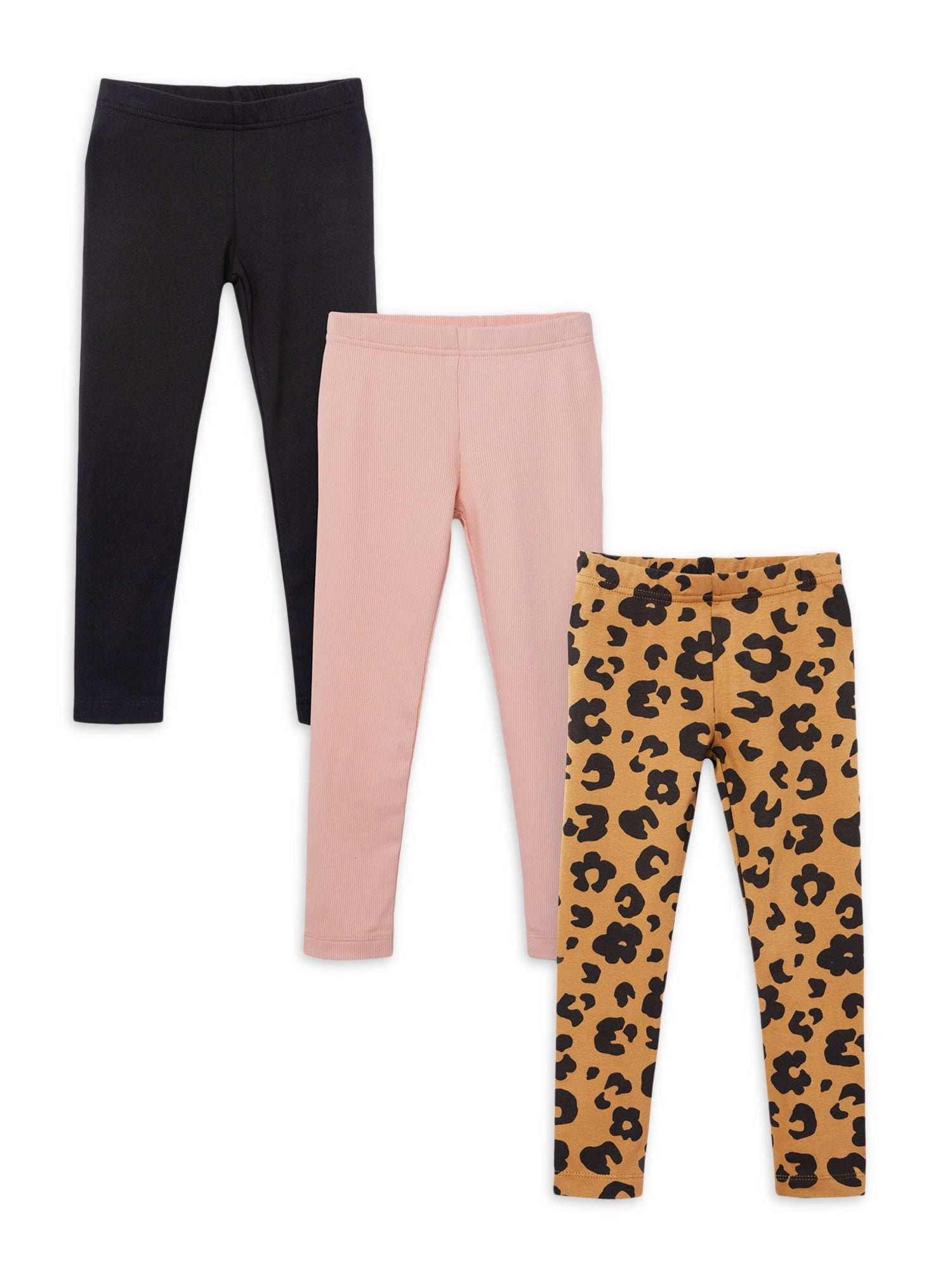 Little Star Organic Baby & Toddler Girl 3 Pk Leggings, Size Newborn-5T