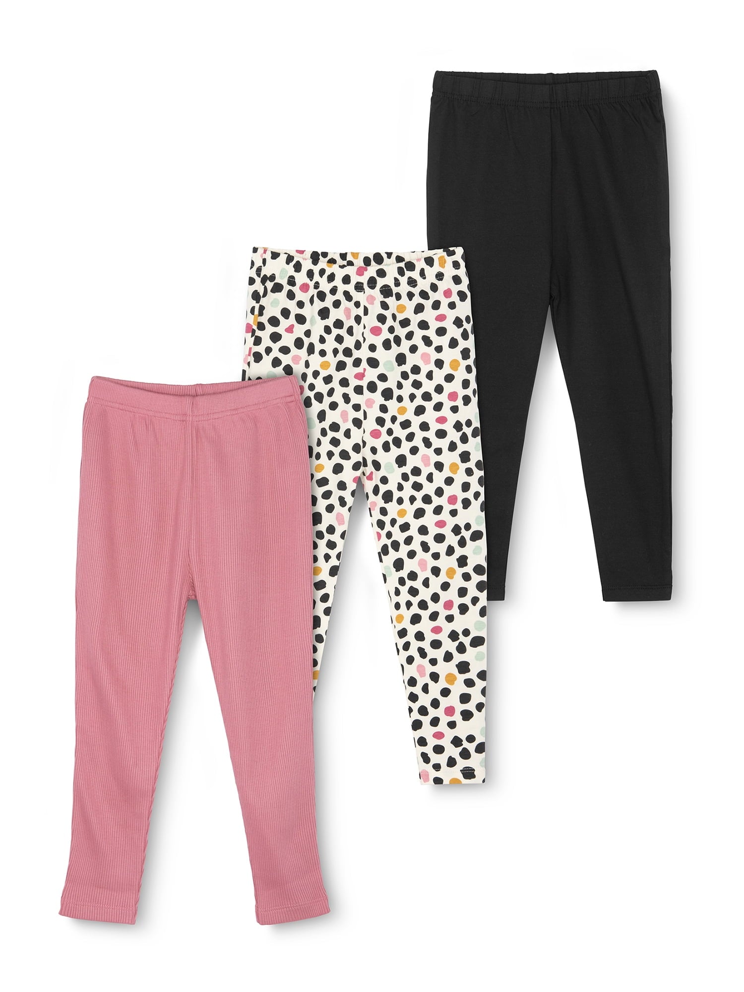 Little Star Organic Baby & Toddler Girl 3 Pk Leggings, Size Newborn-5T