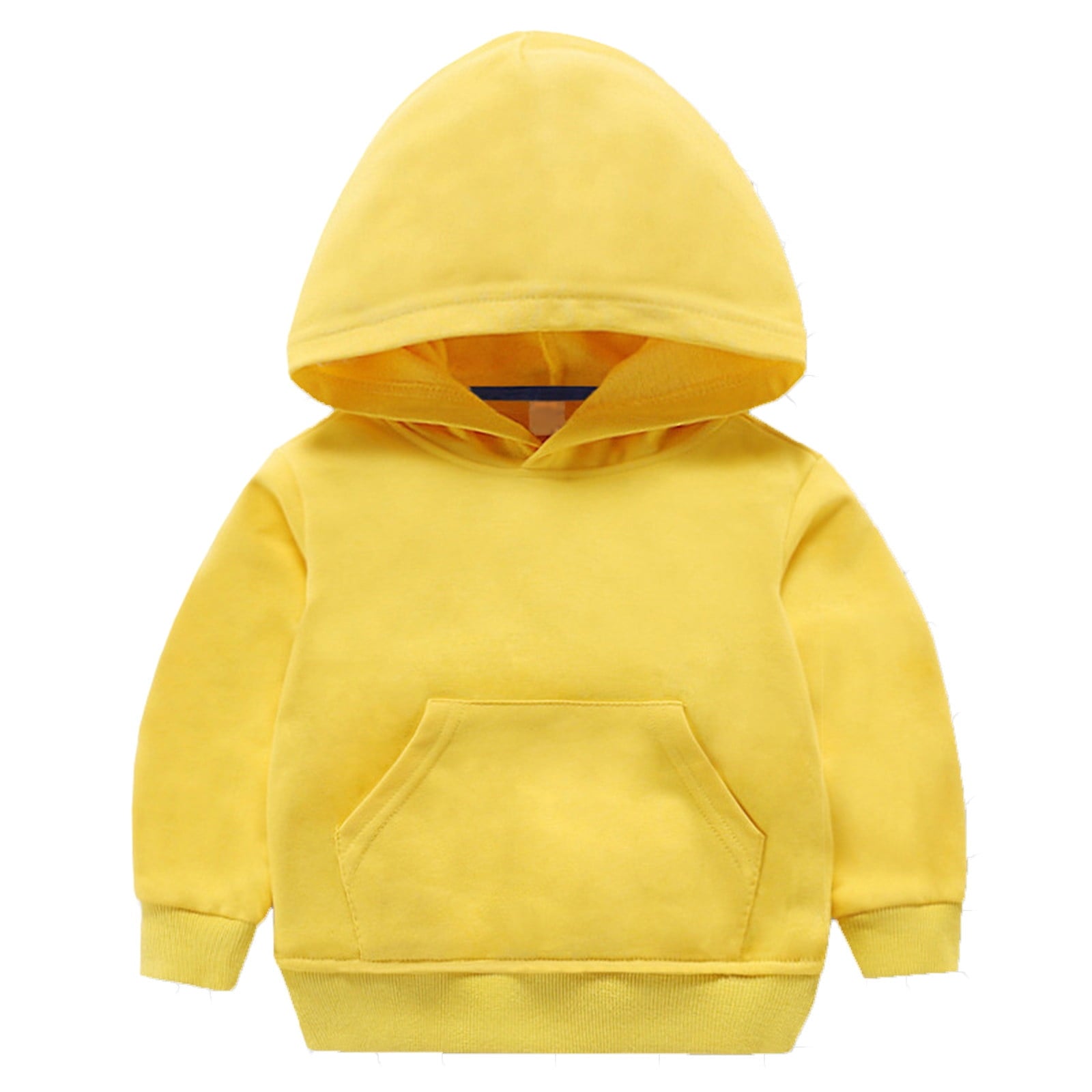 Posijego Toddler Baby Boys Girls Cotton Hoodie Sweatshirt Solid Color Long Sleeve Pullover Soft Casual Top