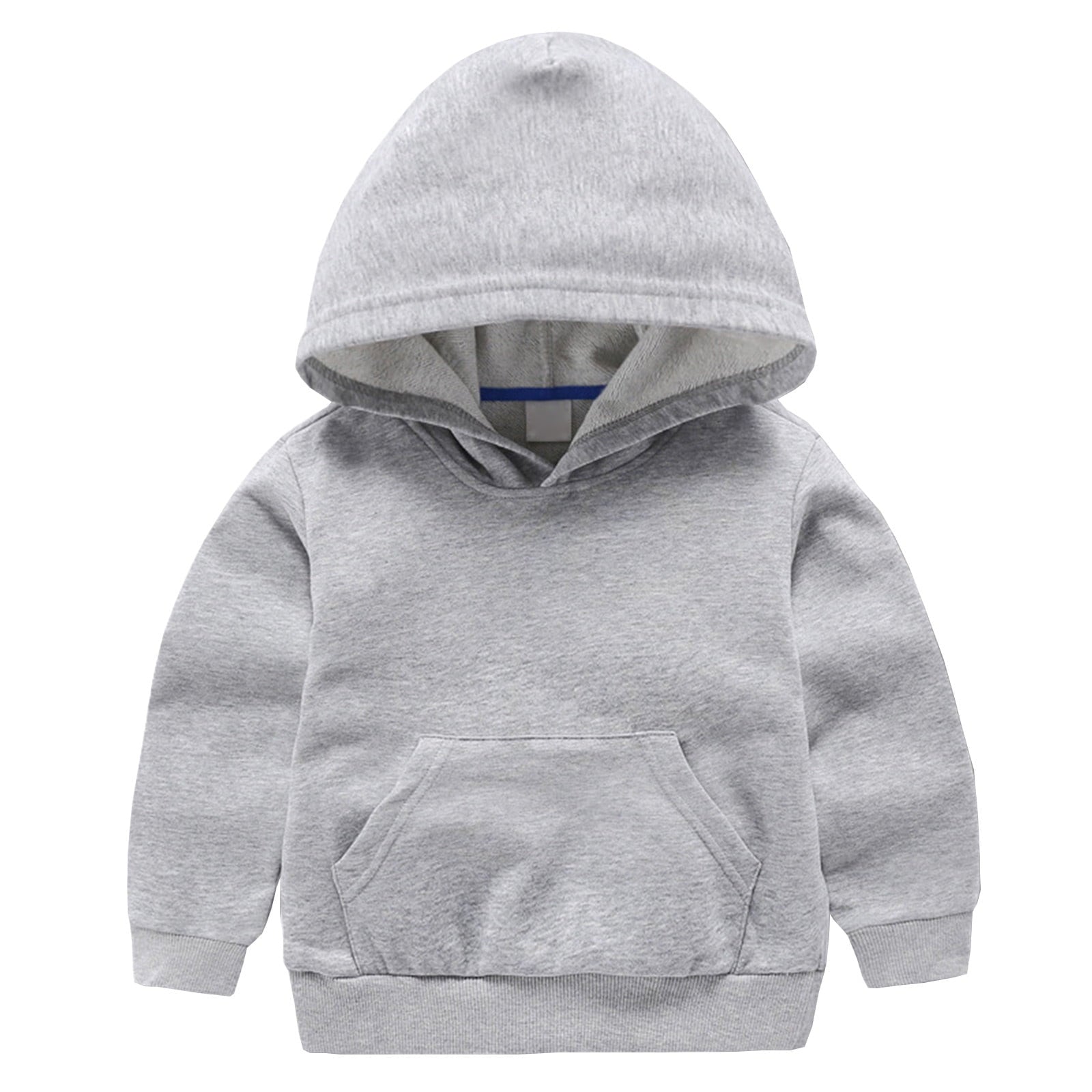 Posijego Toddler Baby Boys Girls Cotton Hoodie Sweatshirt Solid Color Long Sleeve Pullover Soft Casual Top