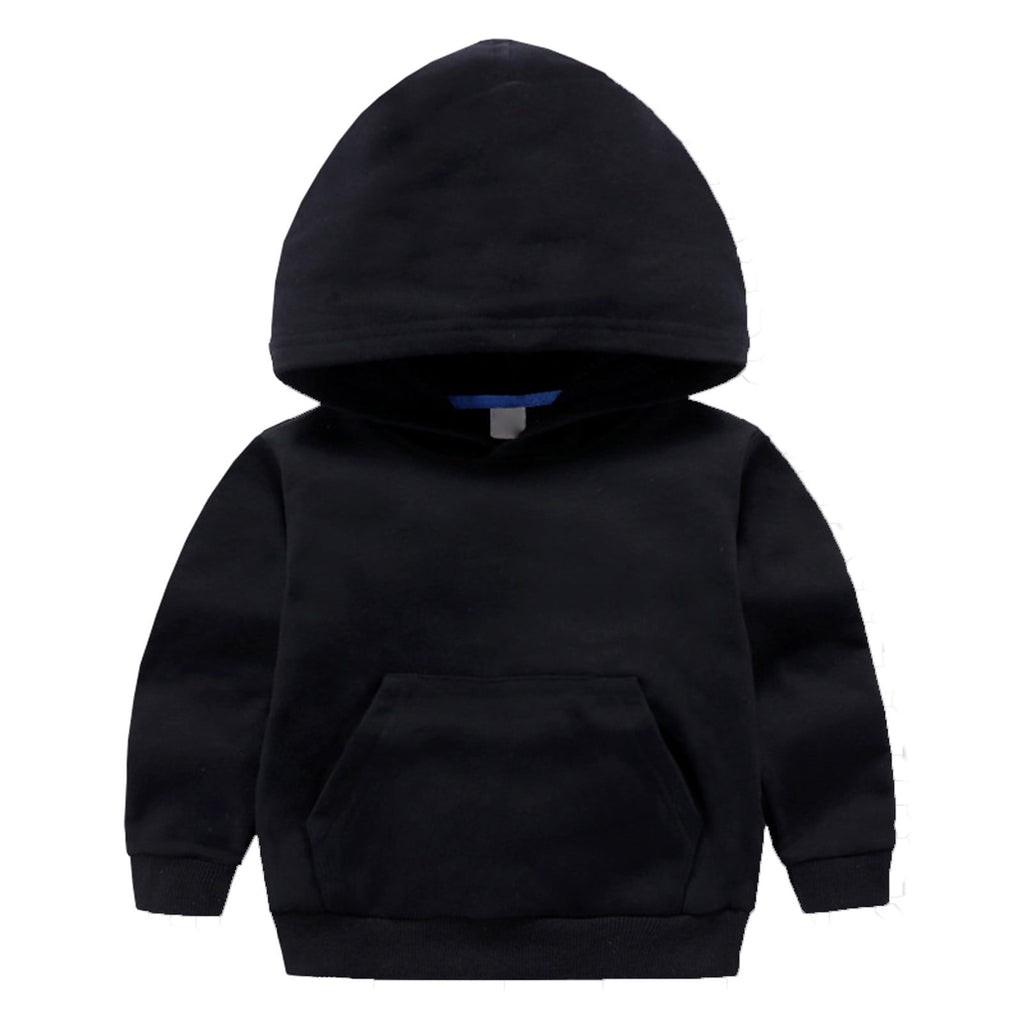 Posijego Toddler Baby Boys Girls Cotton Hoodie Sweatshirt Solid Color Long Sleeve Pullover Soft Casual Top