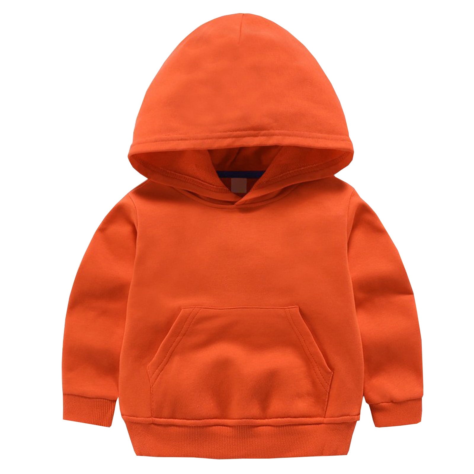Posijego Toddler Baby Boys Girls Cotton Hoodie Sweatshirt Solid Color Long Sleeve Pullover Soft Casual Top