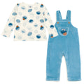 Sesame Street Cookie Monster Corduroy Ribbed Overall and T-Shirt Outfit Set Newborn to Infant