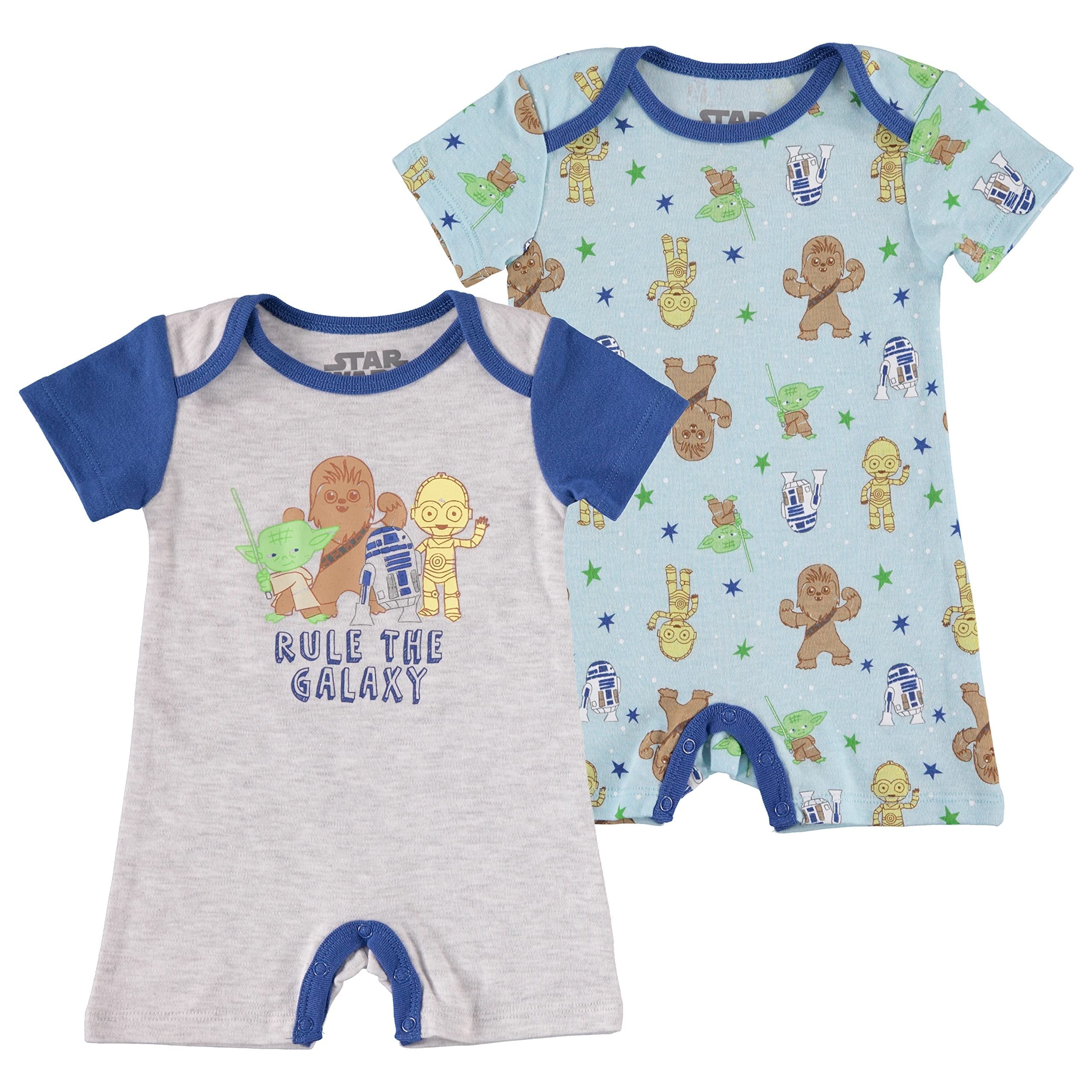 Star Wars Boys Infant 2-Pack Rompers, Size 0-9 Months