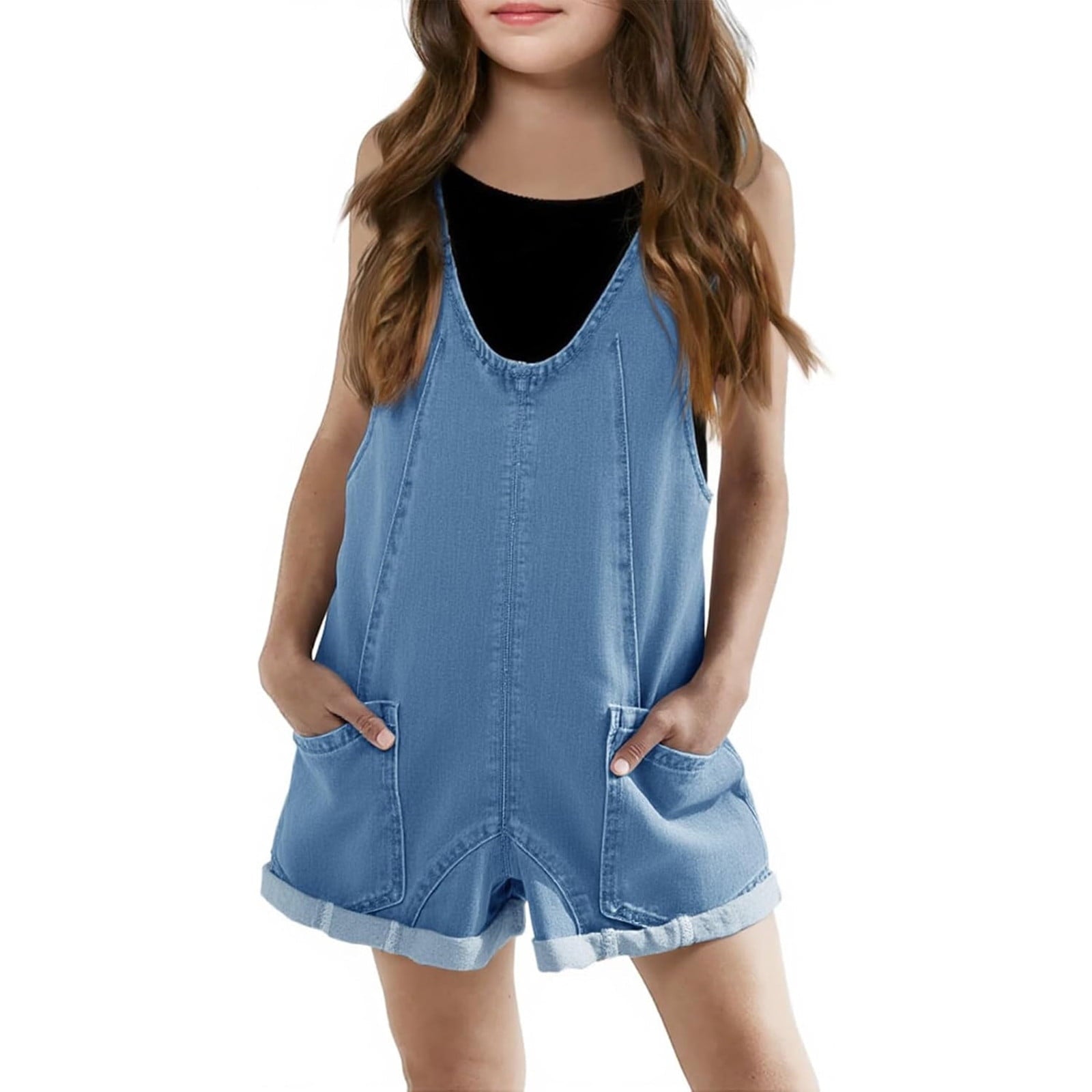 TBWNWG Stylish Girls Romper Jumpsuit Comfortable Casual Outfit for Kids for Everyday and Outdoor Activities,Sizes 13-14 Years