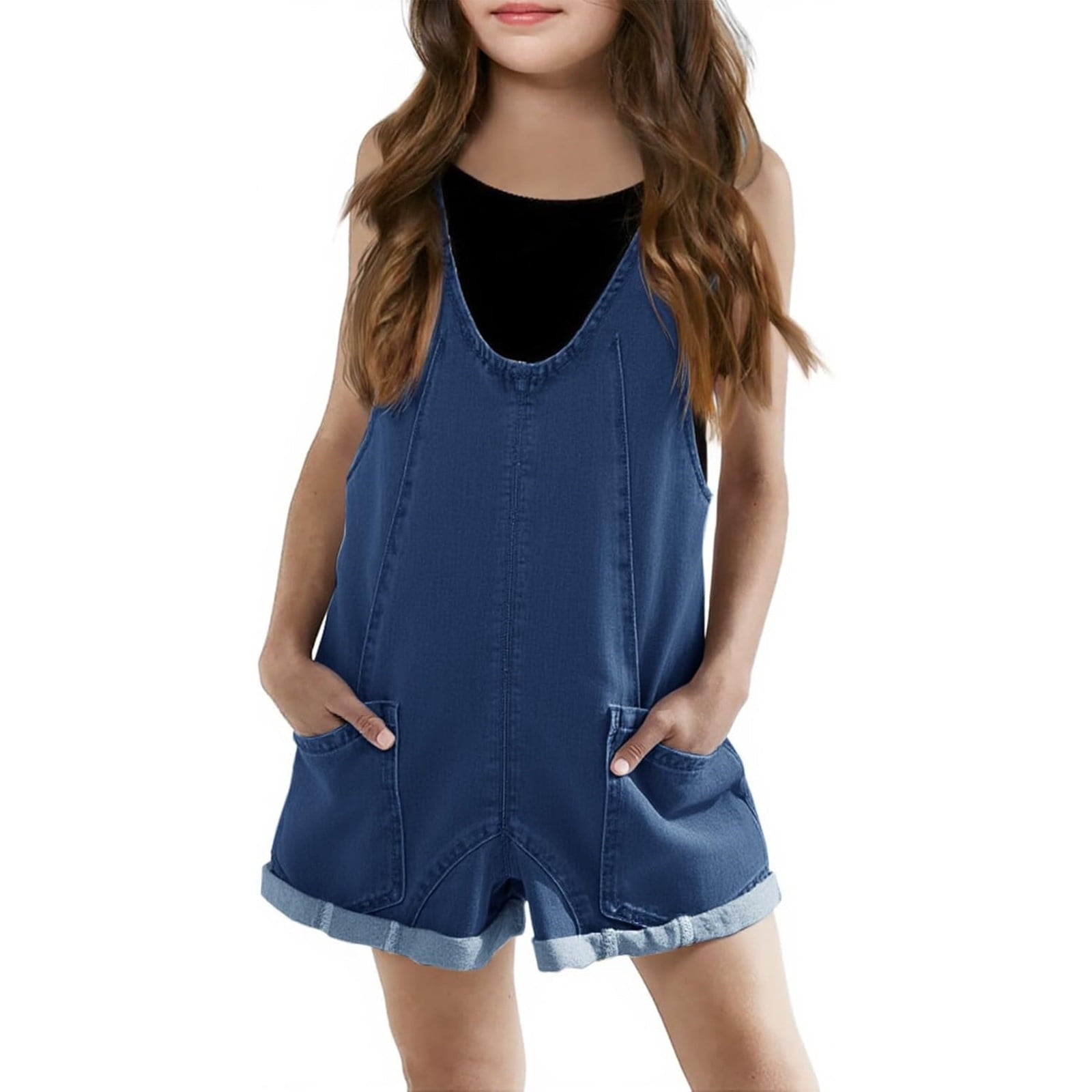 TBWNWG Stylish Girls Romper Jumpsuit Comfortable Casual Outfit for Kids for Everyday and Outdoor Activities,Sizes 13-14 Years