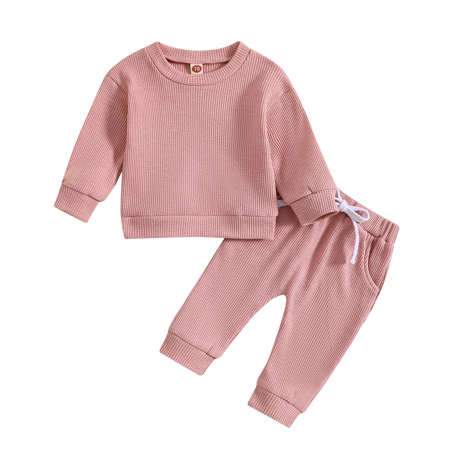 TOWED22 Toddler Baby Boy Fall Winter Clothes Long Sleeve Crewneck Pullover Sweatshirt Jogger Pants Set 2 Piece Outfit Yellow,18-24 Months