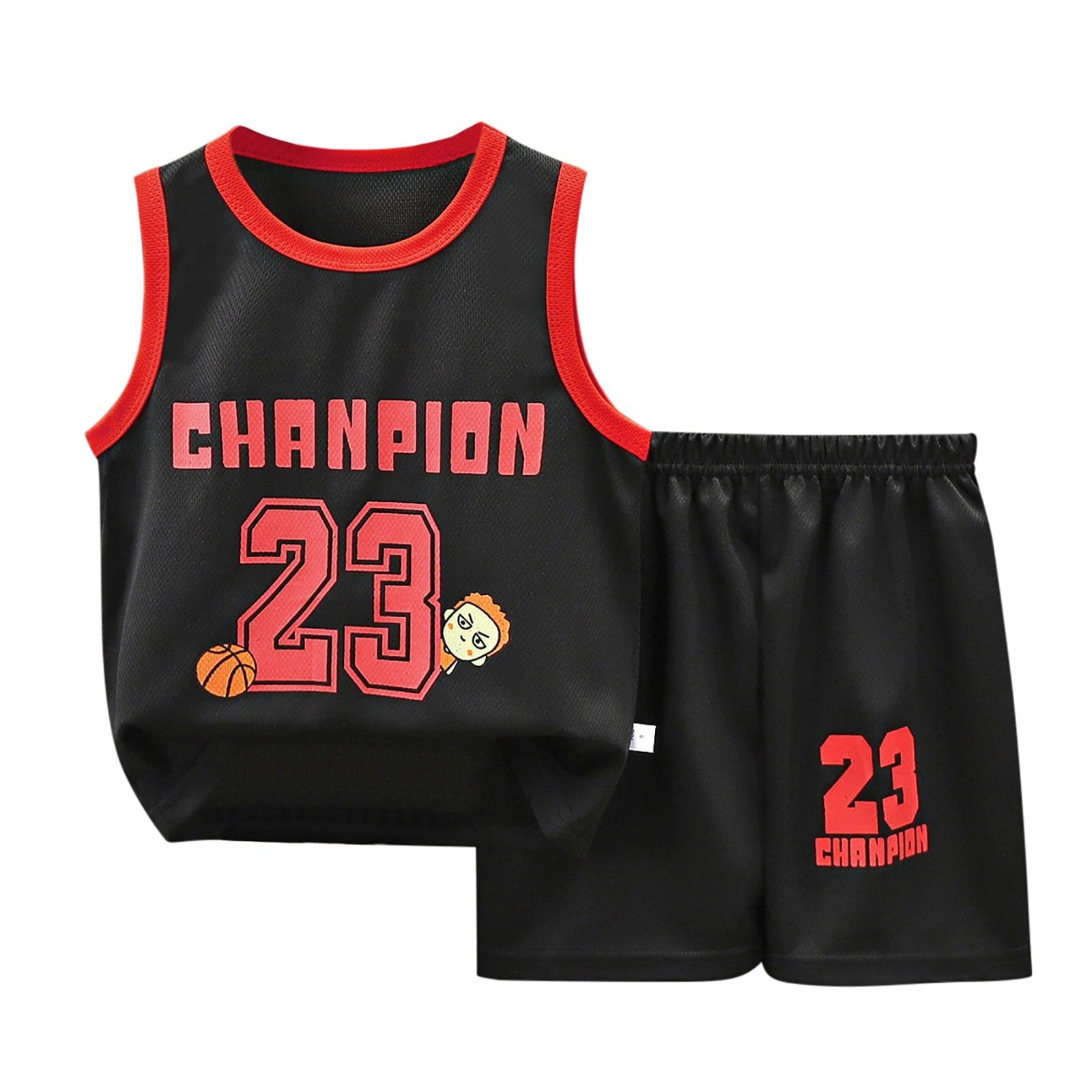 Toddler Basketball Jerseys for Kids Toddler Basketball Jersey Uniform For Boys Summer Sleeveless Mesh Breathable Quick Dry Activewear Black 2-3 Years