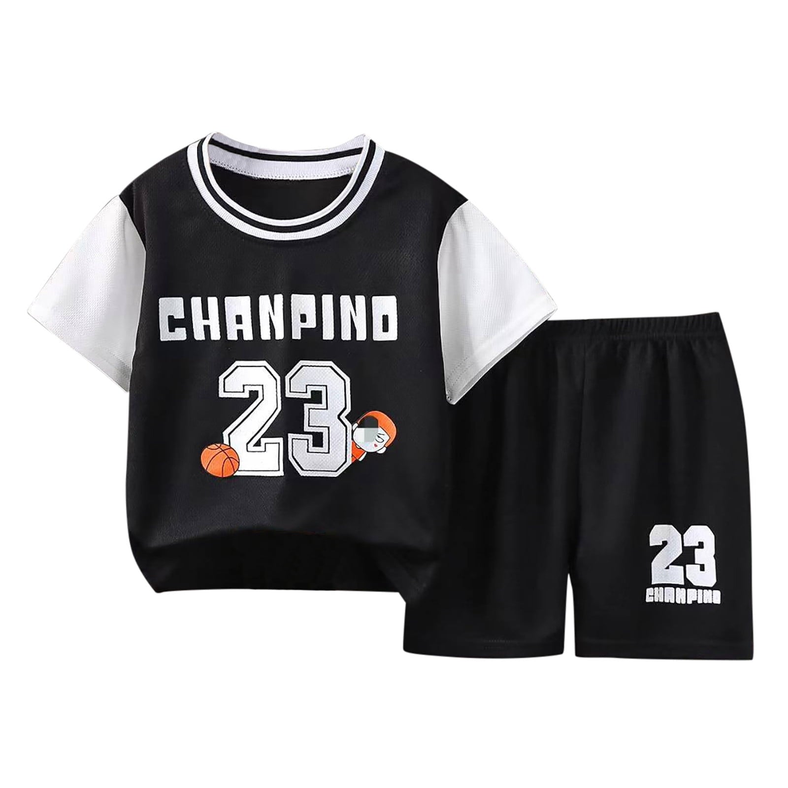 Toddler Basketball Jerseys for Kids Toddler Basketball Jersey Uniform For Boys Summer Sleeveless Mesh Breathable Quick Dry Activewear Black 2-3 Years