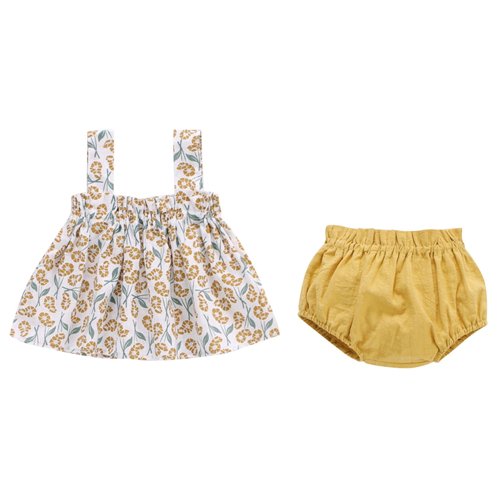 Zanarzt Toddler Summer Clothes Girls Toddler Baby Girl Clothes Summer Outfits Ruffle Sleeveless Shirt Kid Short Set for Girl Red,12-18 Months