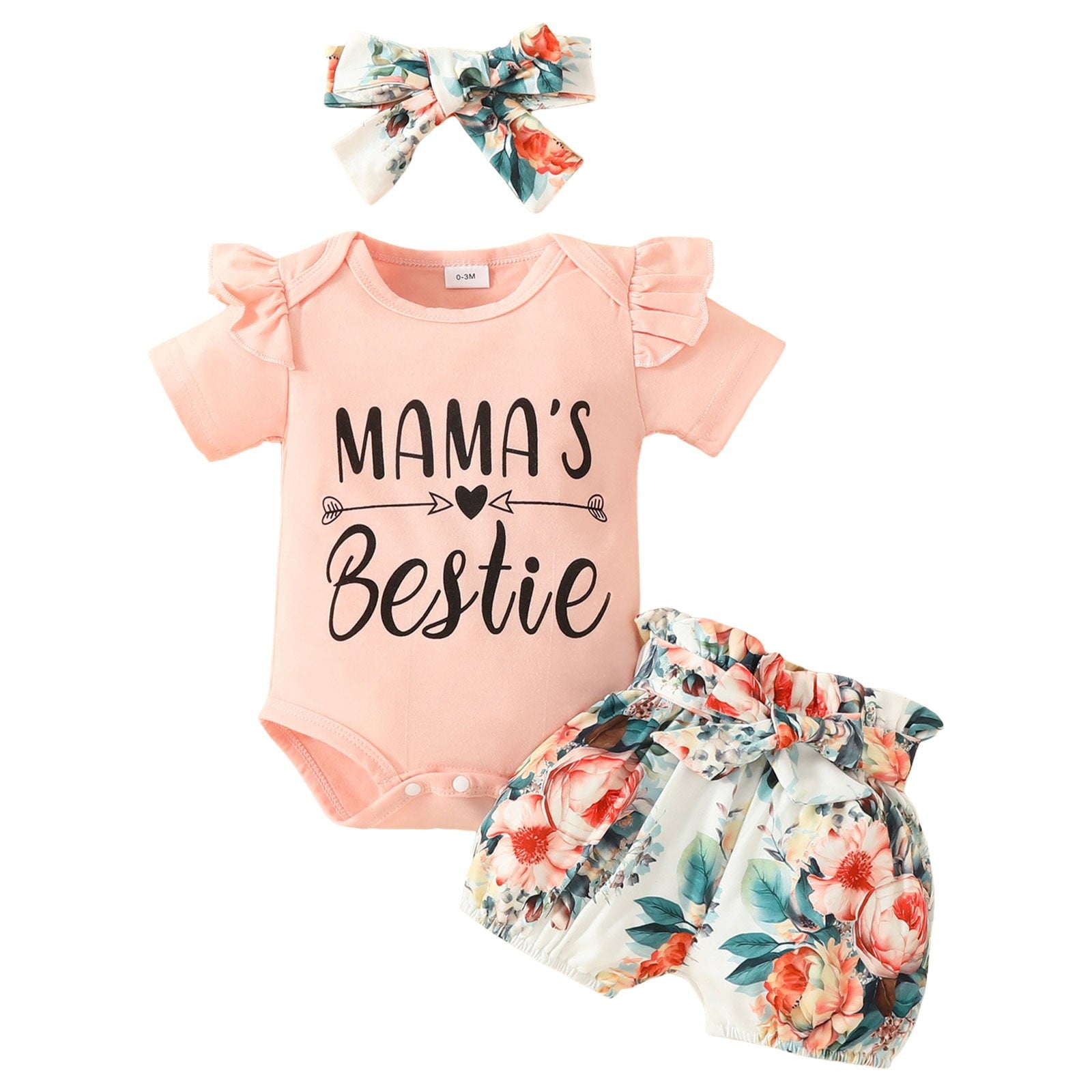 Zanarzt Toddler Summer Clothes Girls Toddler Baby Girl Clothes Summer Outfits Ruffle Sleeveless Shirt Kid Short Set for Girl Red,12-18 Months