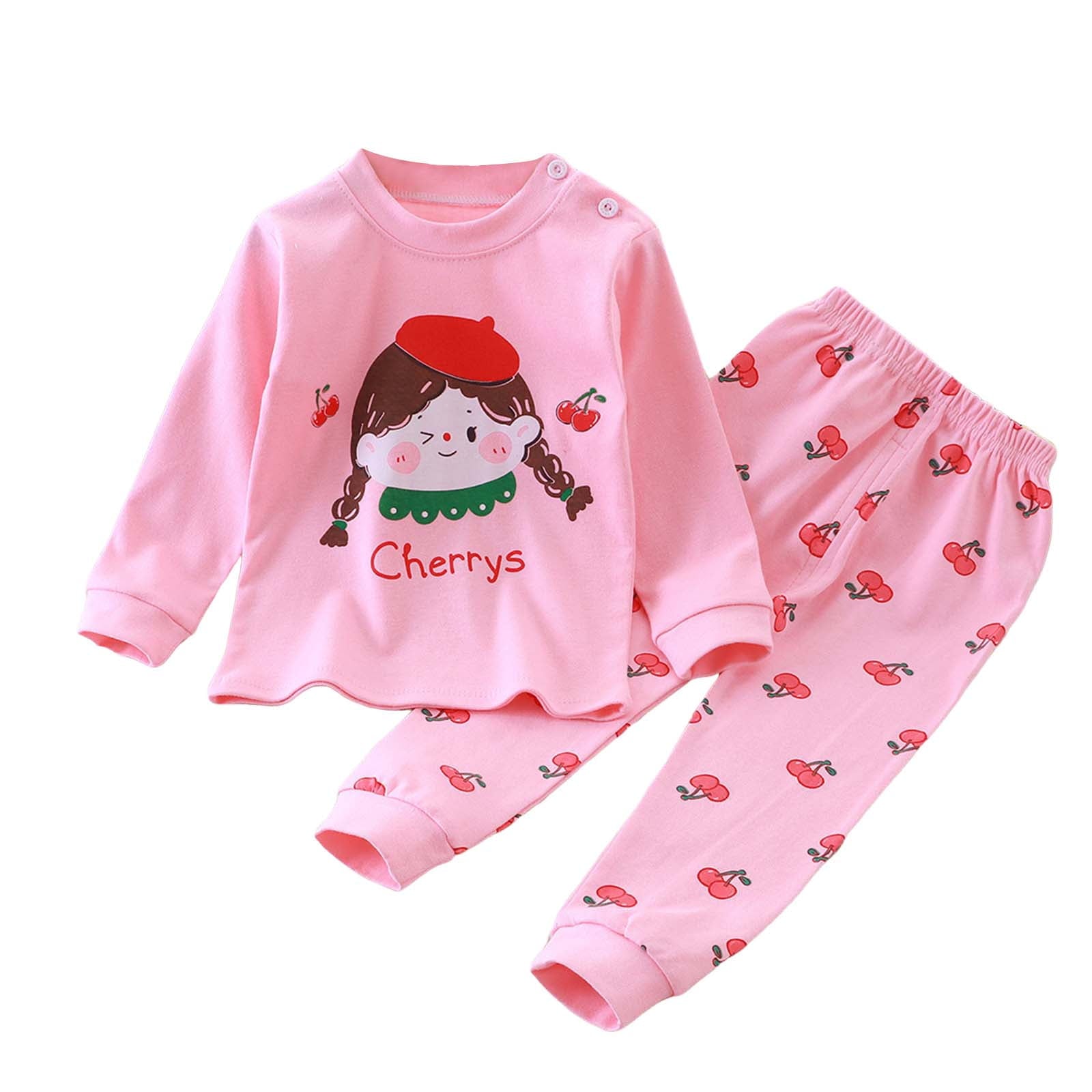 Zanarzt Baby Unisex Baby Pajamas Holiday 2 Piece Pajamas Sleepwear PJs Organic Cotton for Baby Toddler Kids Light Pink,3-6 Months