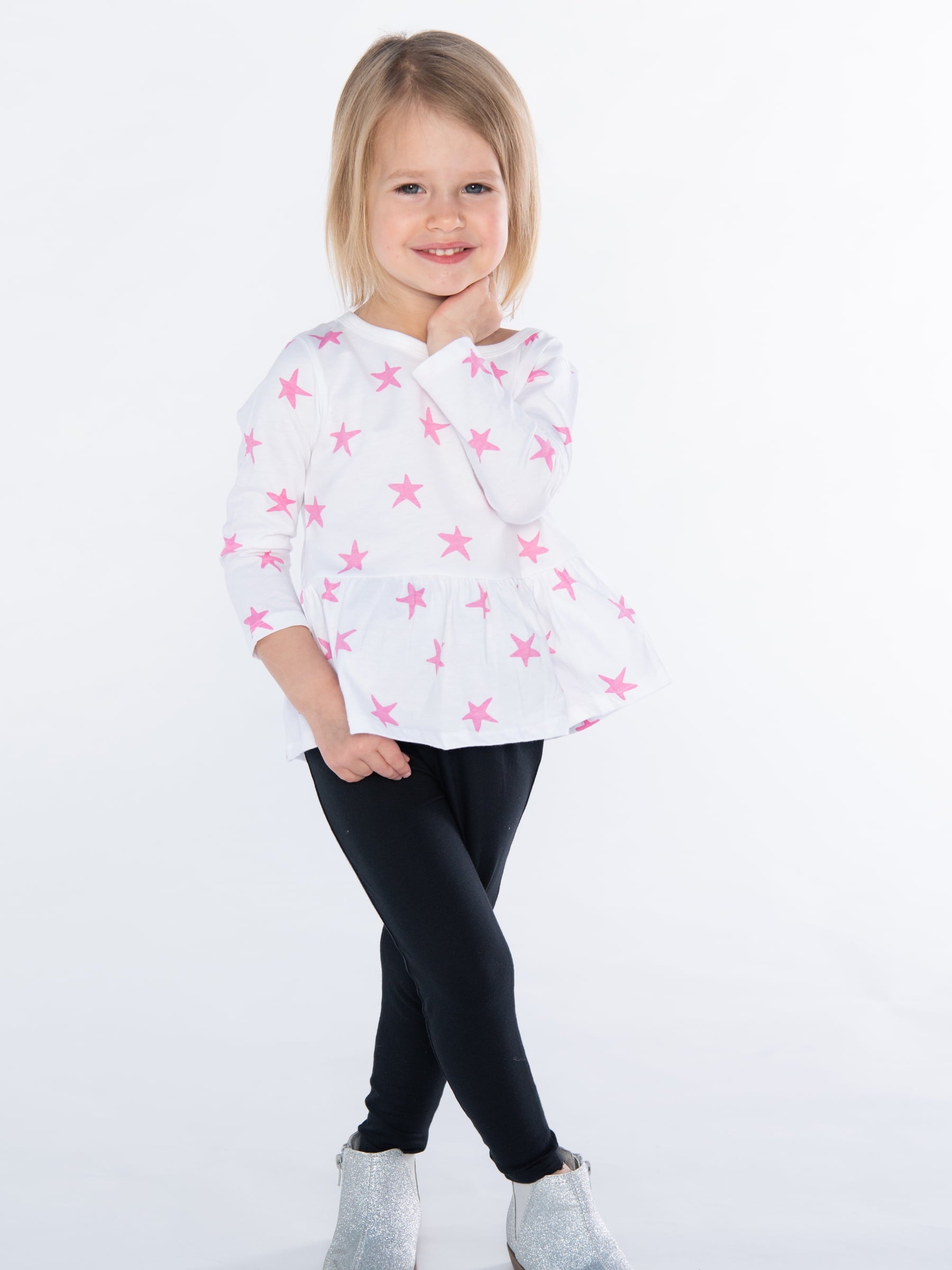 Little Star Organic Baby & Toddler Girl 3 Pk Leggings, Size Newborn-5T