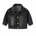 ameIAEA Toddler Kids Button Down Denim Jacket Long Sleeve Collared Fall Casual Jean Coat for Boys Girls