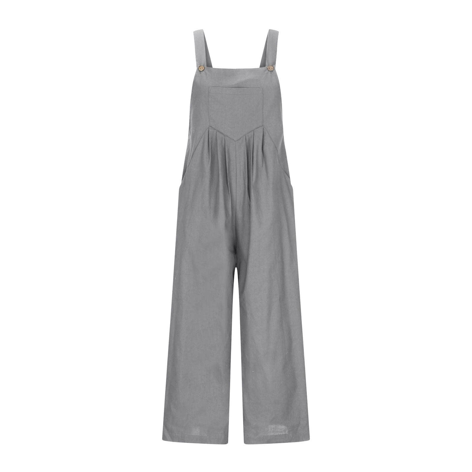 MEZZALL Girls Summer Sleeveless Wide Leg Jumpsuit Casual Solid Color Romper With Pockets Loose Fit Overalls For Toddler Kids Lovely Dailywear, Grey, 13-14 Years