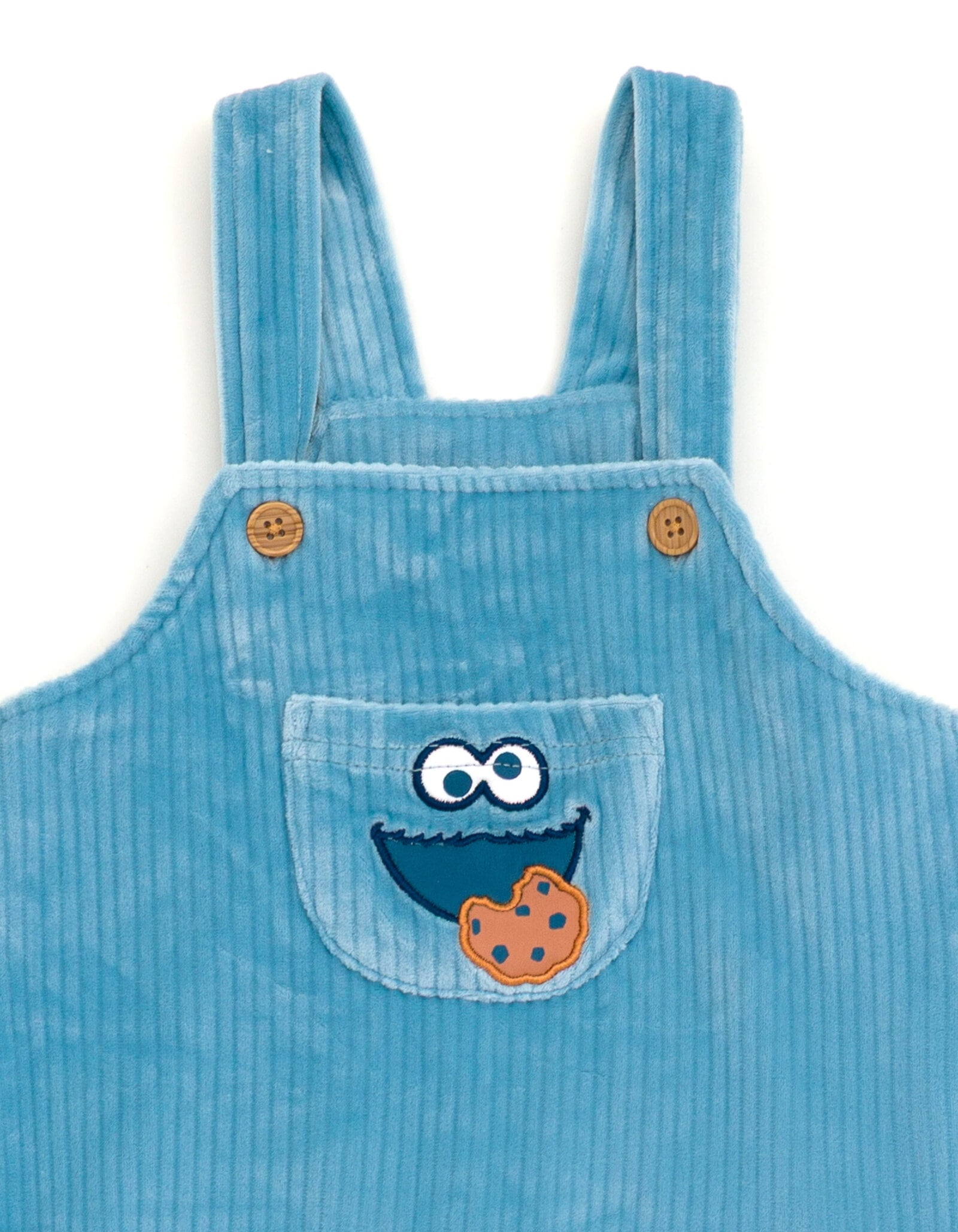 Sesame Street Cookie Monster Corduroy Ribbed Overall and T-Shirt Outfit Set Newborn to Infant