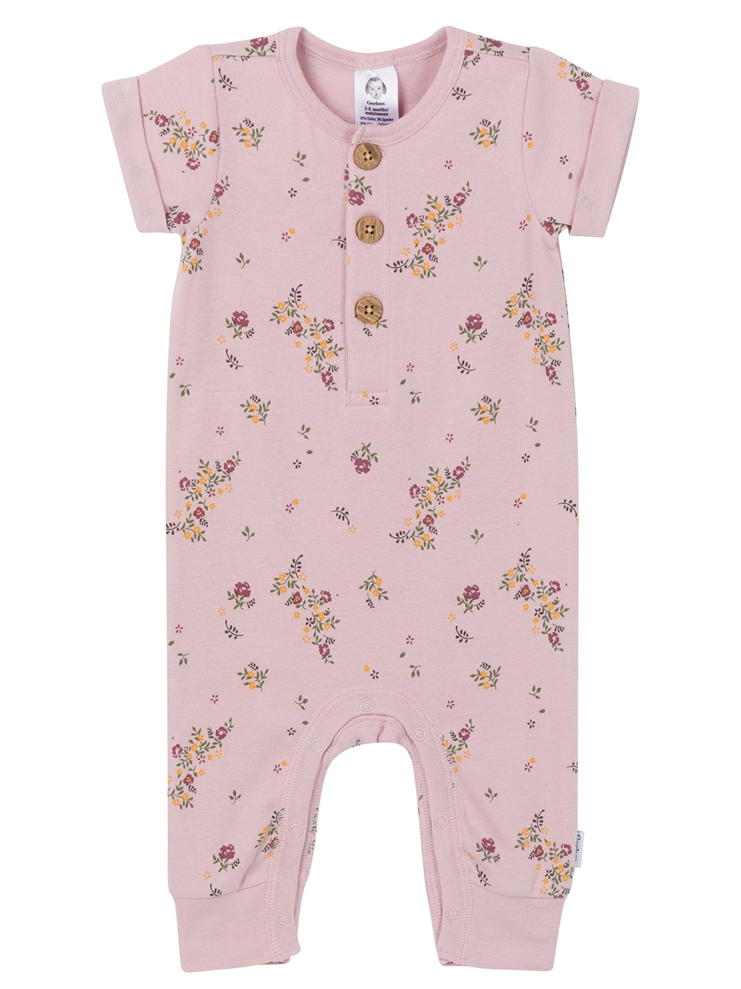 Gerber Baby Neutral Rompers, 2-Pack, Sizes Newborn - 24 Months