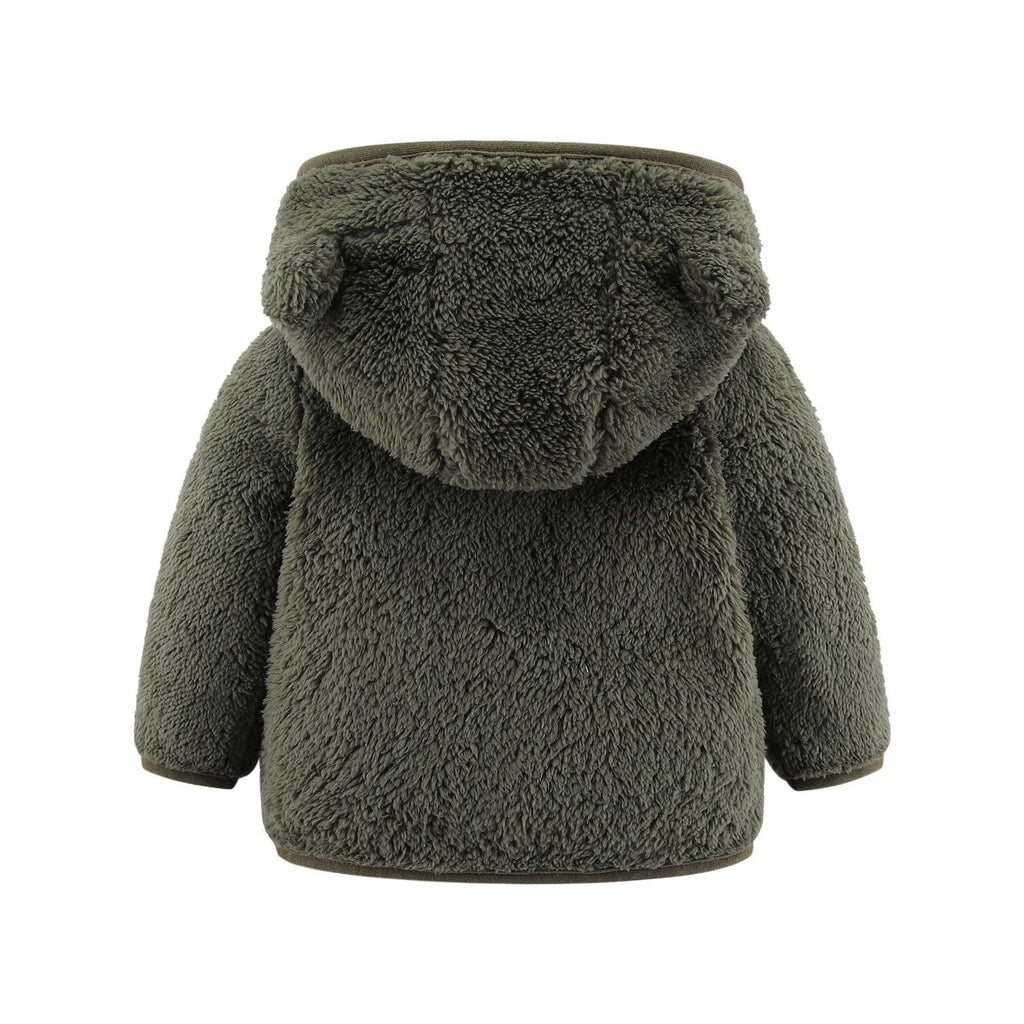 Jackets For Boy Baby Bear Ears Hooded Outerwear Zipper Warm Winter Coat (6 Months-12 Months)