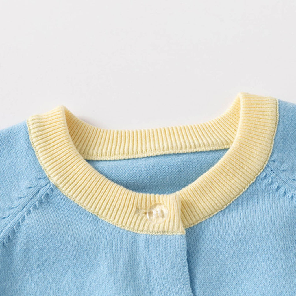 Ahdbta Toddler Girls Cardigan Sweaters Button Down Long Sleeve Knitted Tops Casual Crewneck Cute Printed Sweater Tops