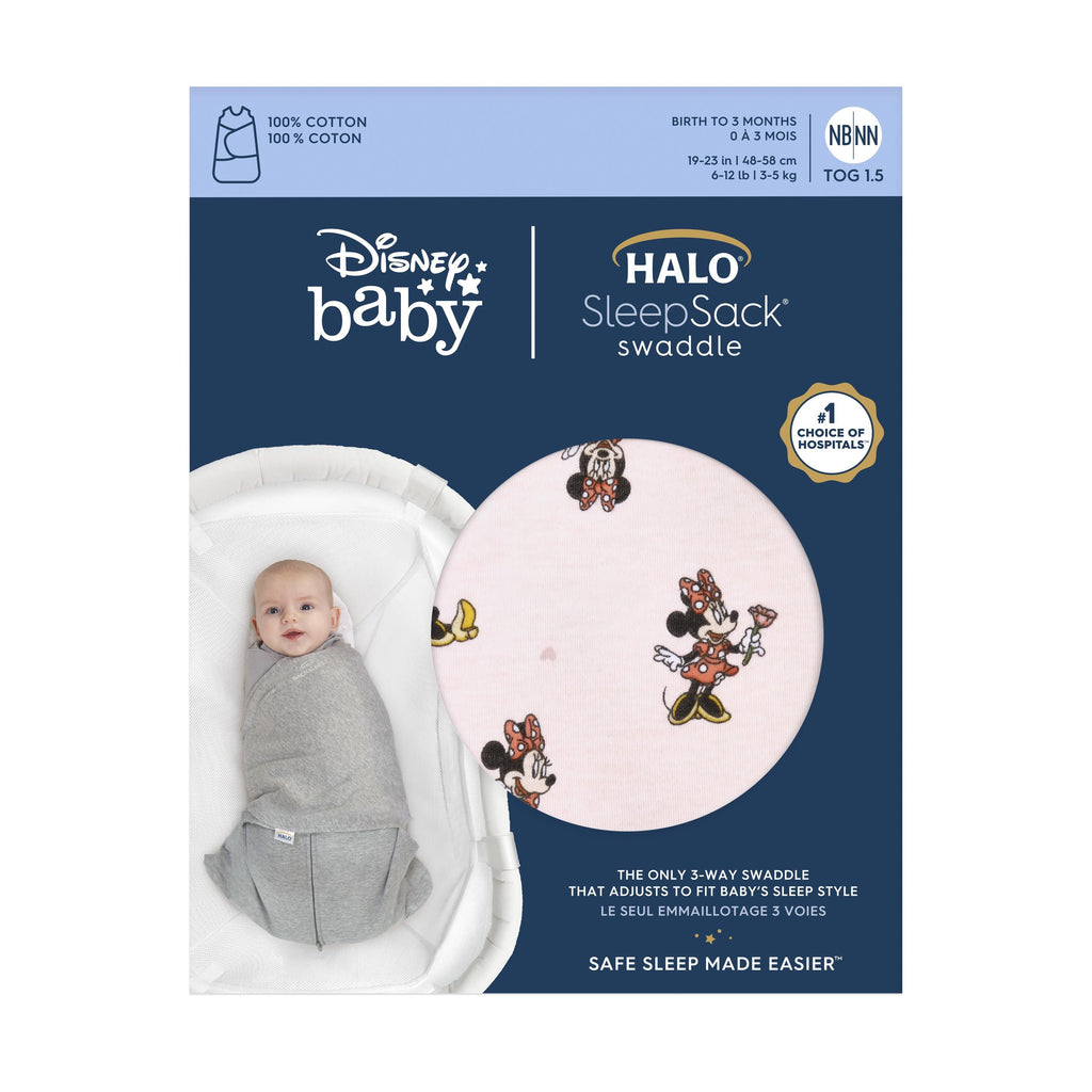 Disney x HALO Baby Gender Neutral SleepSack Swaddle Cotton, Sizes 3/6 Months