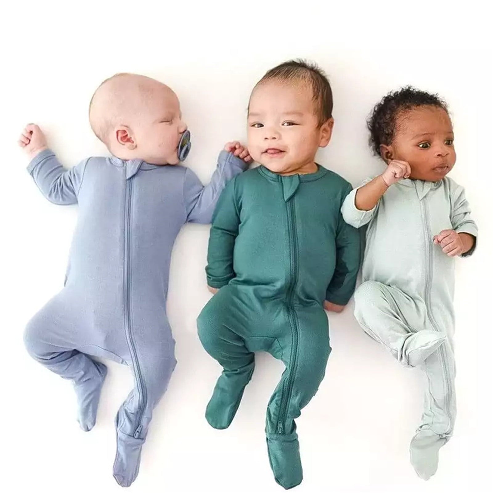 BJUTIR Baby Boy Bodysuits Baby Cotton Rompers Footless Pajamas Zipper Long Sleeve Sleeper Jumpsuit For 6-12 Months